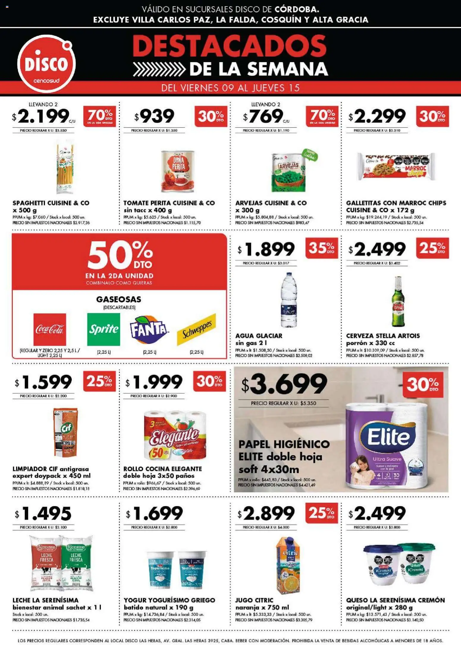 Disco - Ofertas | Córdoba │ válido desde el 09.01.2026 | Página: 8 | Productos: Arvejas, Tomate, Agua, Limpiador