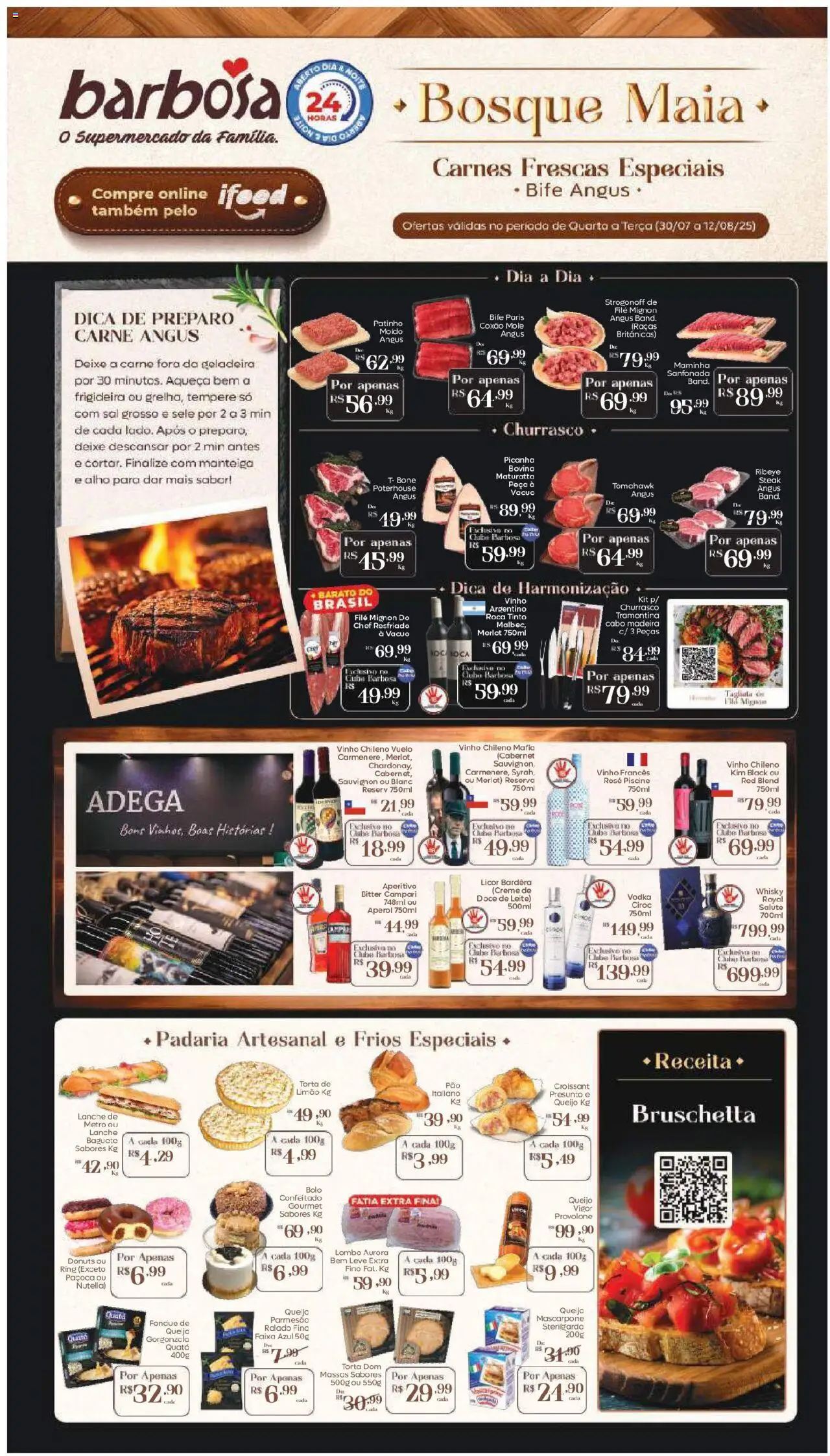 Barbosa Supermercados Folheto - válido de 30.07.2025 | Página: 1 | Produtos: Maminha, Picanha, Bolo, Campari