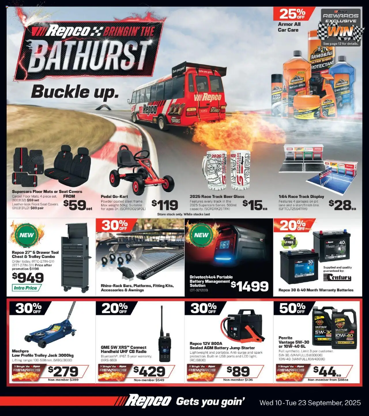 Repco catalogue - valid from 10.09.2025 | Page: 1 | Products: Battery, Drawer, Carpet, Trolley