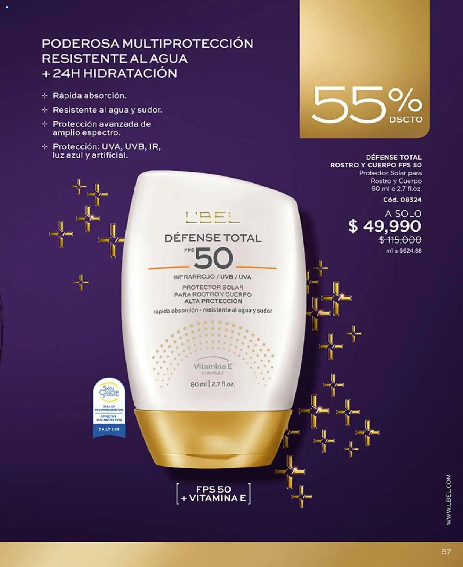 L'Bel revista - valida desde el 03.04.2026 | Página: 57 | Productos: Agua, Sal, Uva, Protector solar