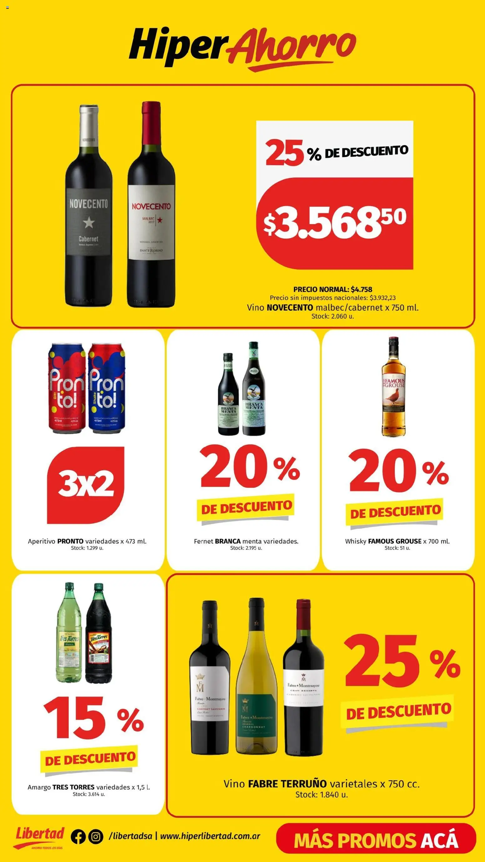 Hipermercado Libertad catálogo │ válido desde el 09.10.2025 | Página: 6 | Productos: Whisky, Fernet, Vino