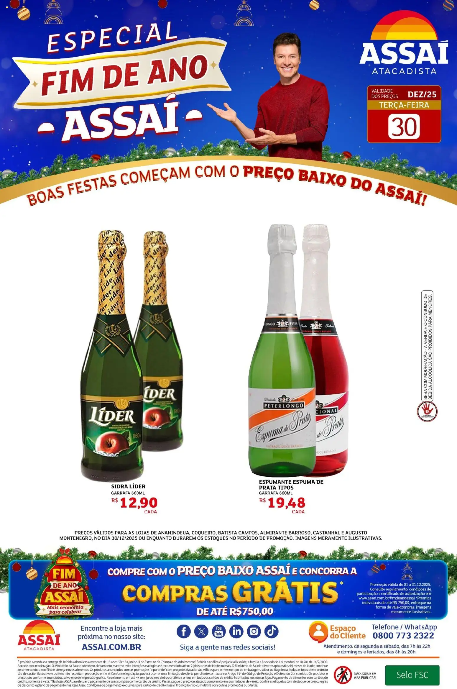 Assaí Atacadista Folheto - válido de 30.12.2025 | Página: 1 | Produtos: Espumante, Pneus, Base, Baixo