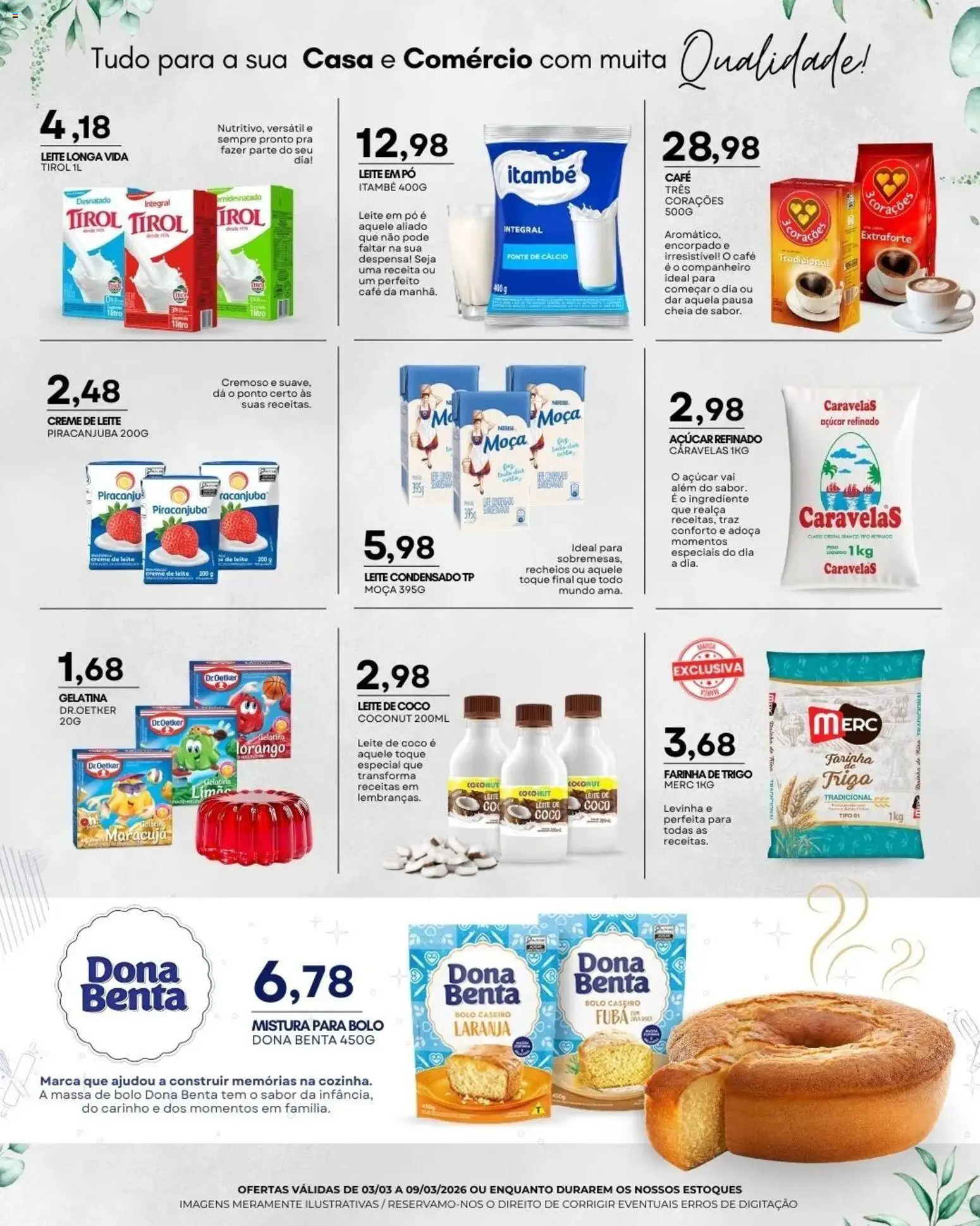 Mercadão Atacadista Folheto - válido de 03.03.2026 | Página: 8 | Produtos: Pó, Leite, Cálcio, Gelatina
