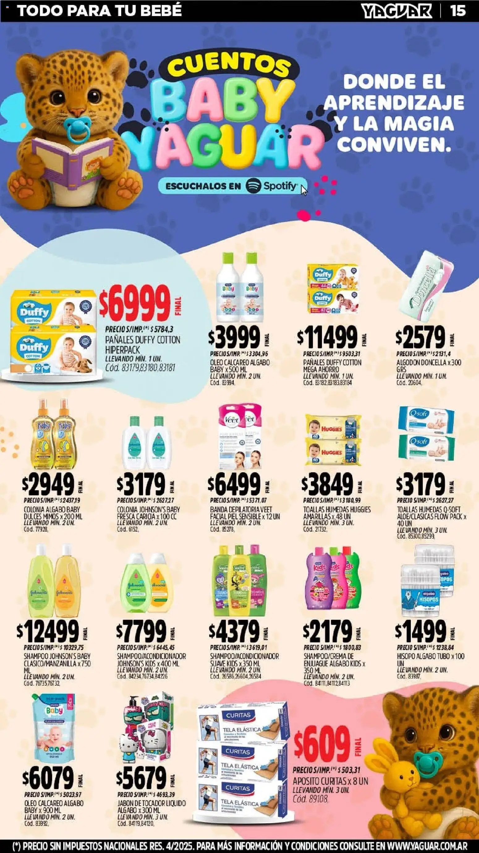 Yaguar catálogo │ válido desde el 02.03.2026 | Página: 15 | Productos: Algodón, Shampoo, Jabón, Pañales