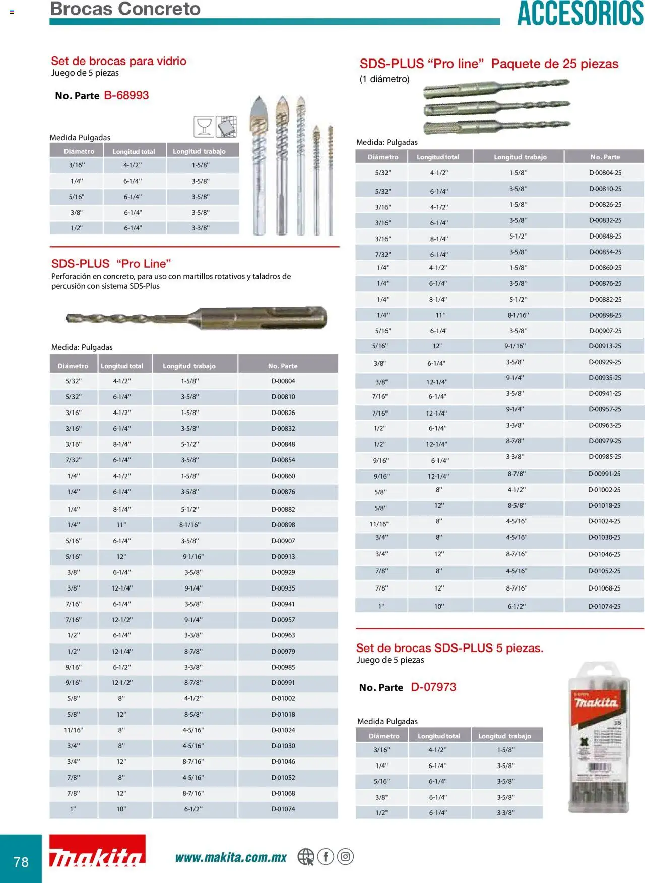 Nuevas ofertas de Makita válidas en toda la República Mexicana desde el 08.07.2024. ¡Encuentra las mejores ofertas en Makita catálogo Accesorios! | Página: 78 | Productos: Juego