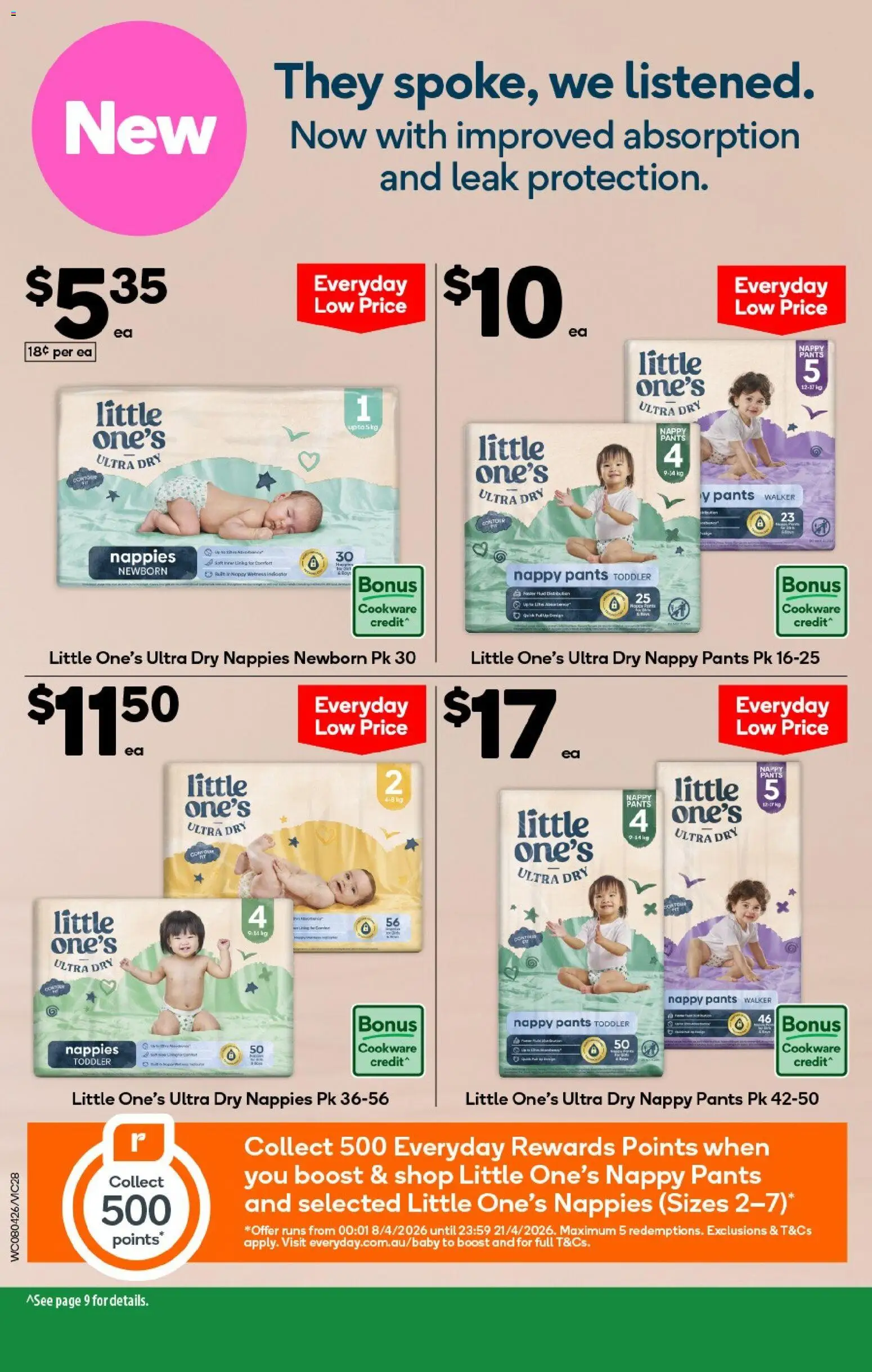 Woolworths catalogue - valid from 08.04.2026 | Page: 28 | Products: Cookware, Nappies, Pants