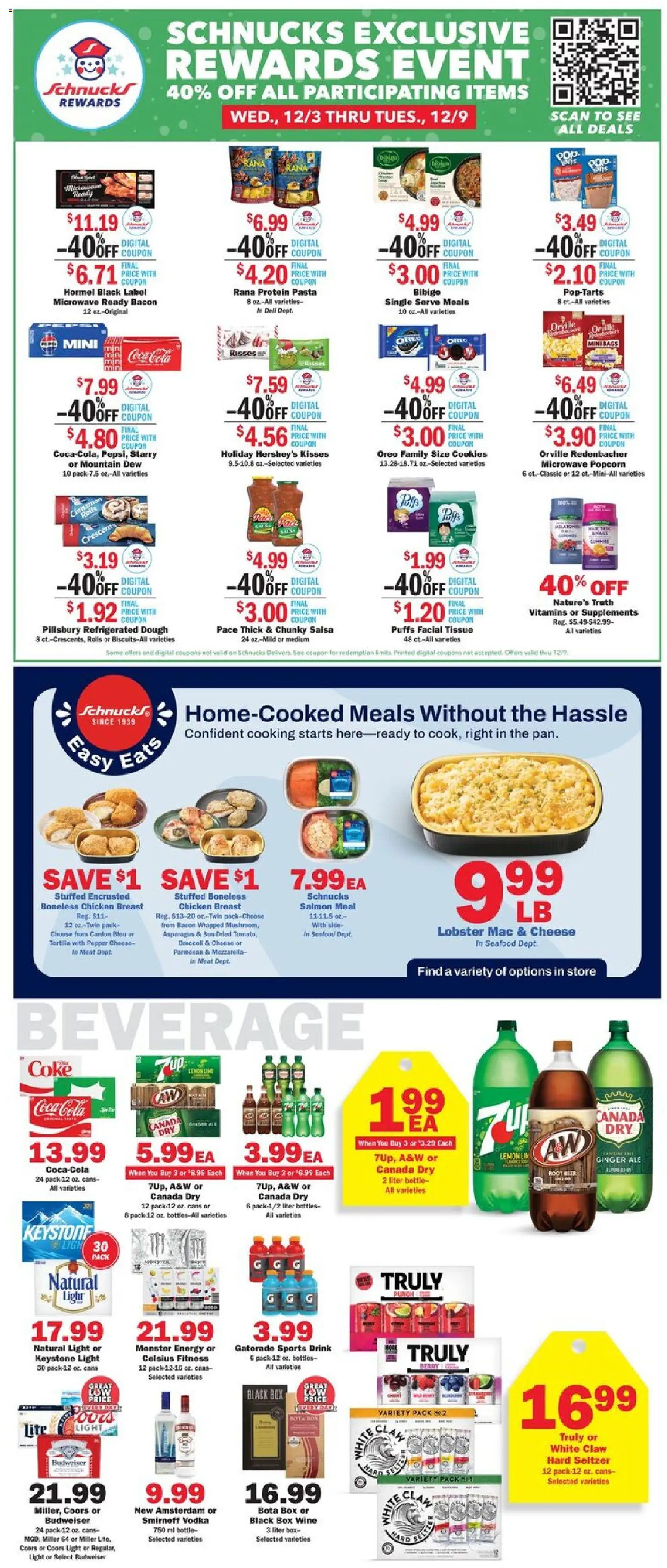 Schnucks Weekly Print Ad - IN - valid from 03.12.2025 | Page: 3 | Products: Microwave, Pasta, Vodka, Seafood