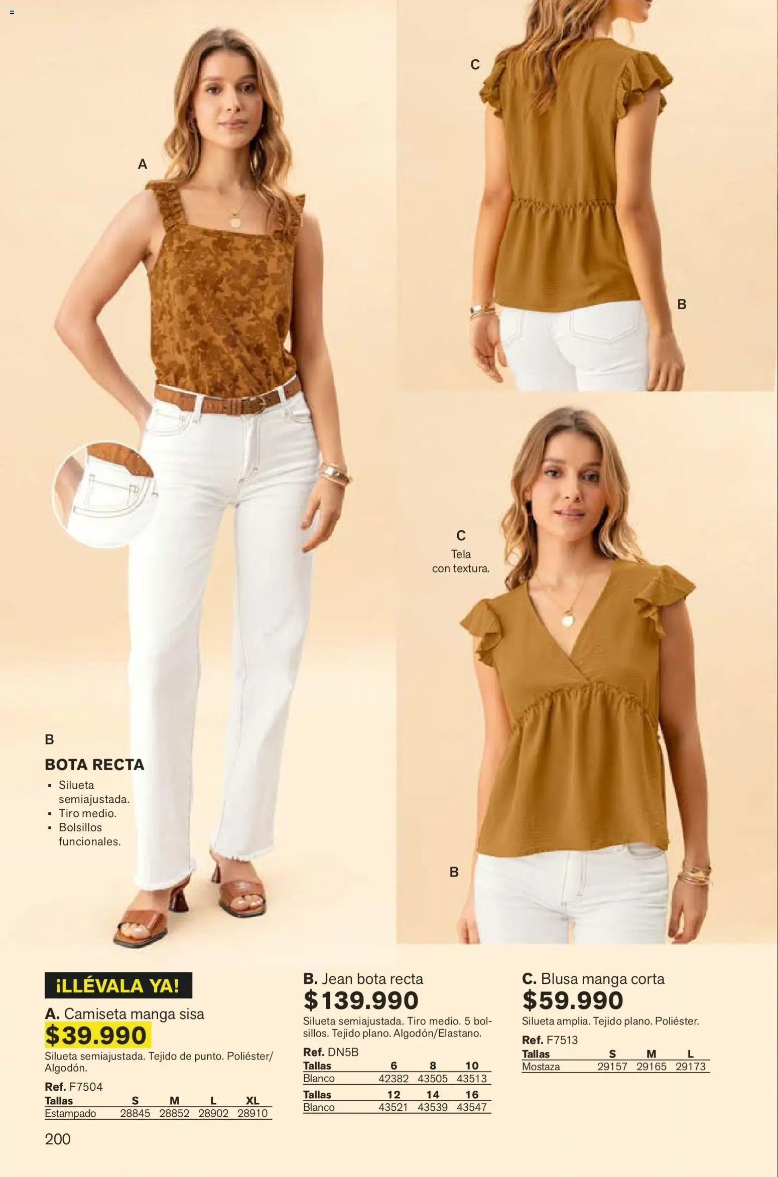 Leonisa revista - valida desde el 07.12.2025 | Página: 200 | Productos: Jean, Camiseta, Mostaza, Blusa