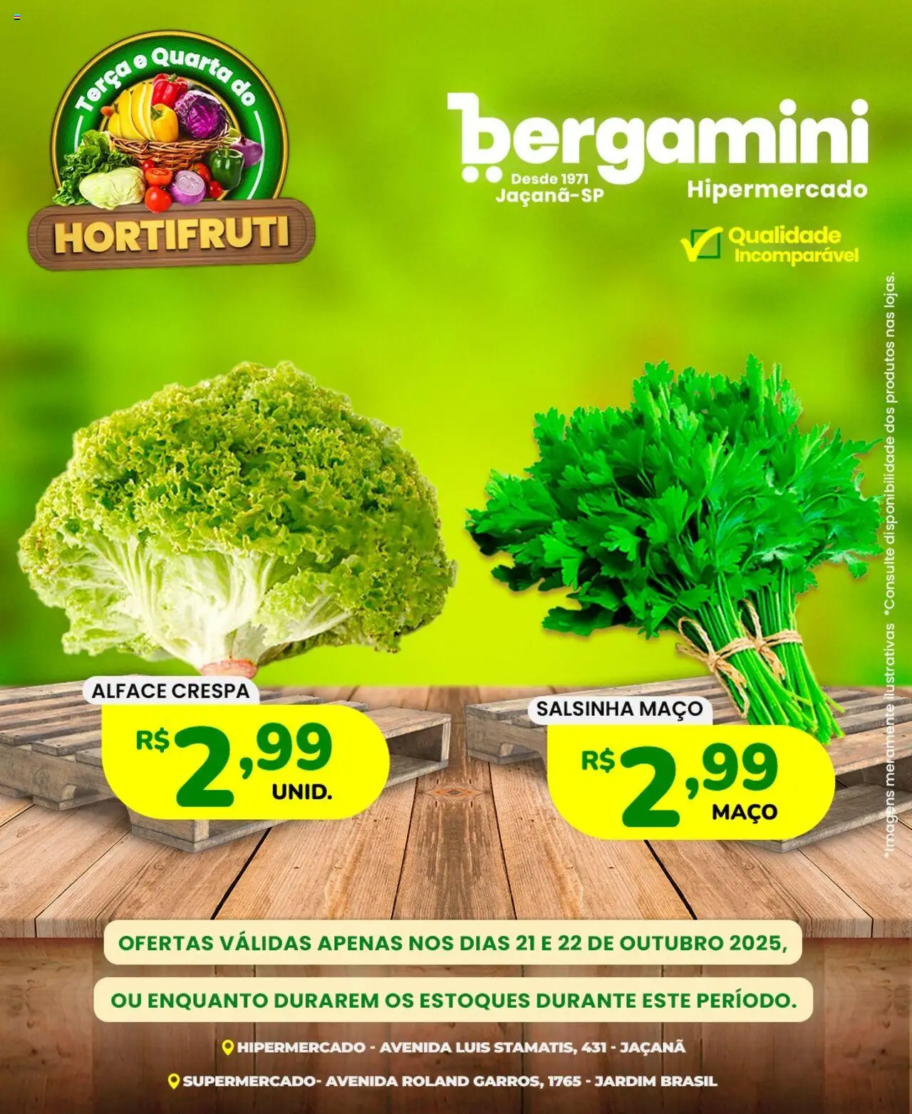 Supermercado Bergamini Folheto - válido de 21.10.2025 | Página: 10 | Produtos: Alface