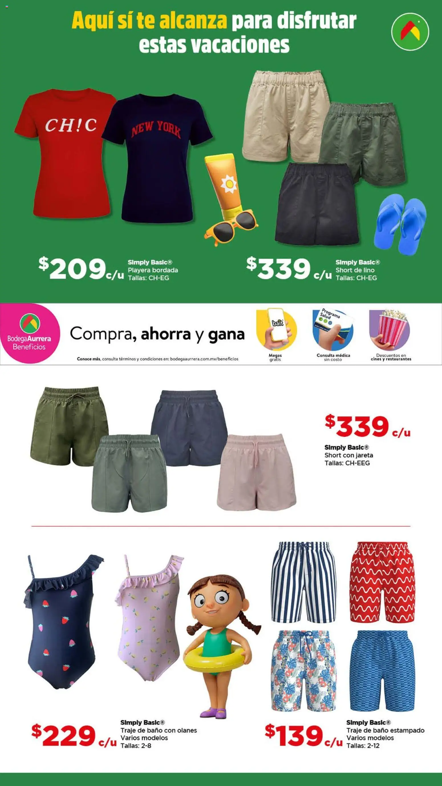 Nuevas ofertas de Bodega Aurrerá válidas en toda la República Mexicana desde el 06.03.2026. ¡Encuentra las mejores ofertas en Bodega Aurrerá folleto Vacaciones! | Página: 6 | Productos: Traje, Traje de baño, Té, Baño