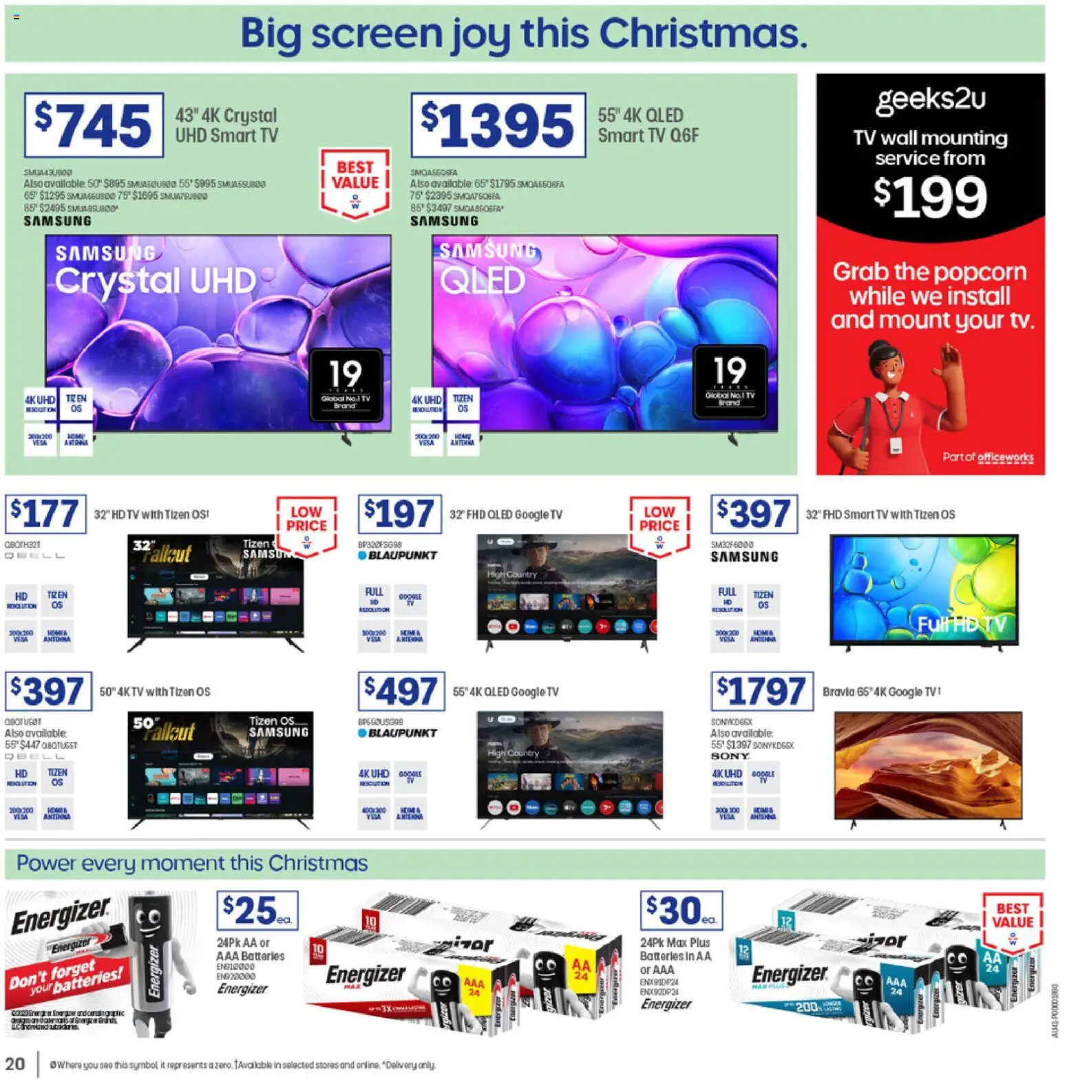 Officeworks catalogue - valid from 04.12.2025 | Page: 20 | Products: Popcorn, Antenna, Tv, Smart tv