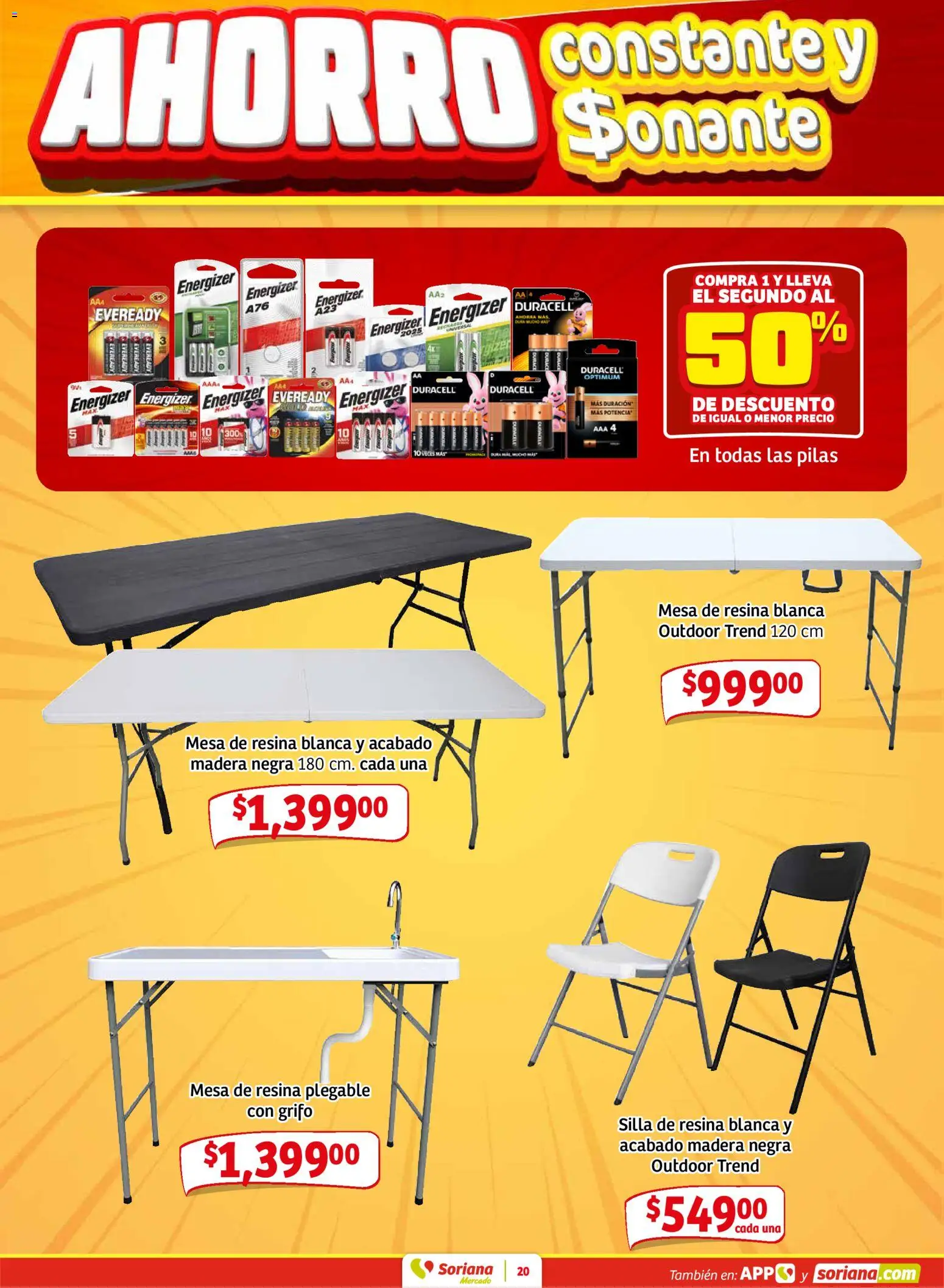 Nuevas ofertas de Soriana válidas en toda la República Mexicana desde el 02.01.2026. ¡Encuentra las mejores ofertas en Soriana - Pesito Valedor Mercado: Nay, Sin, Son ! | Página: 28 | Productos: Grifo, Silla, Mesa, Pilas