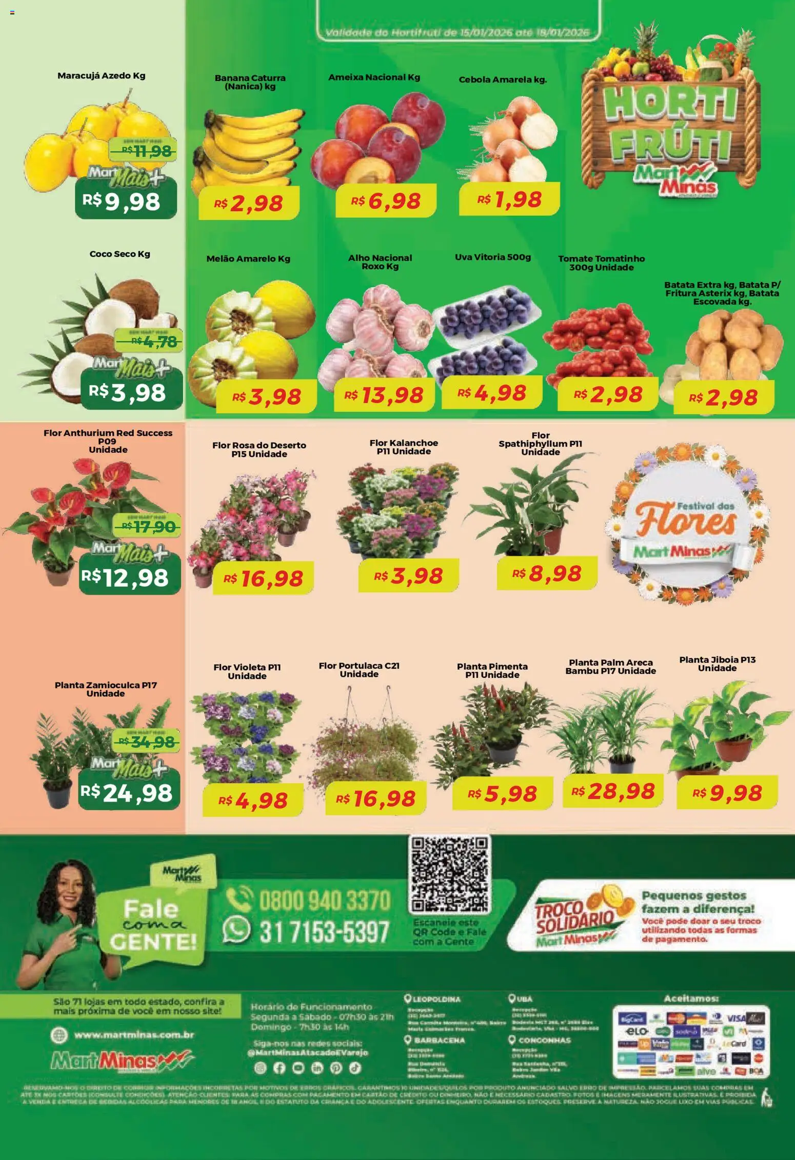 Mart Minas Folheto - válido de 15.01.2026 | Página: 8 | Produtos: Maracujá, Alho, Cebola, Batata