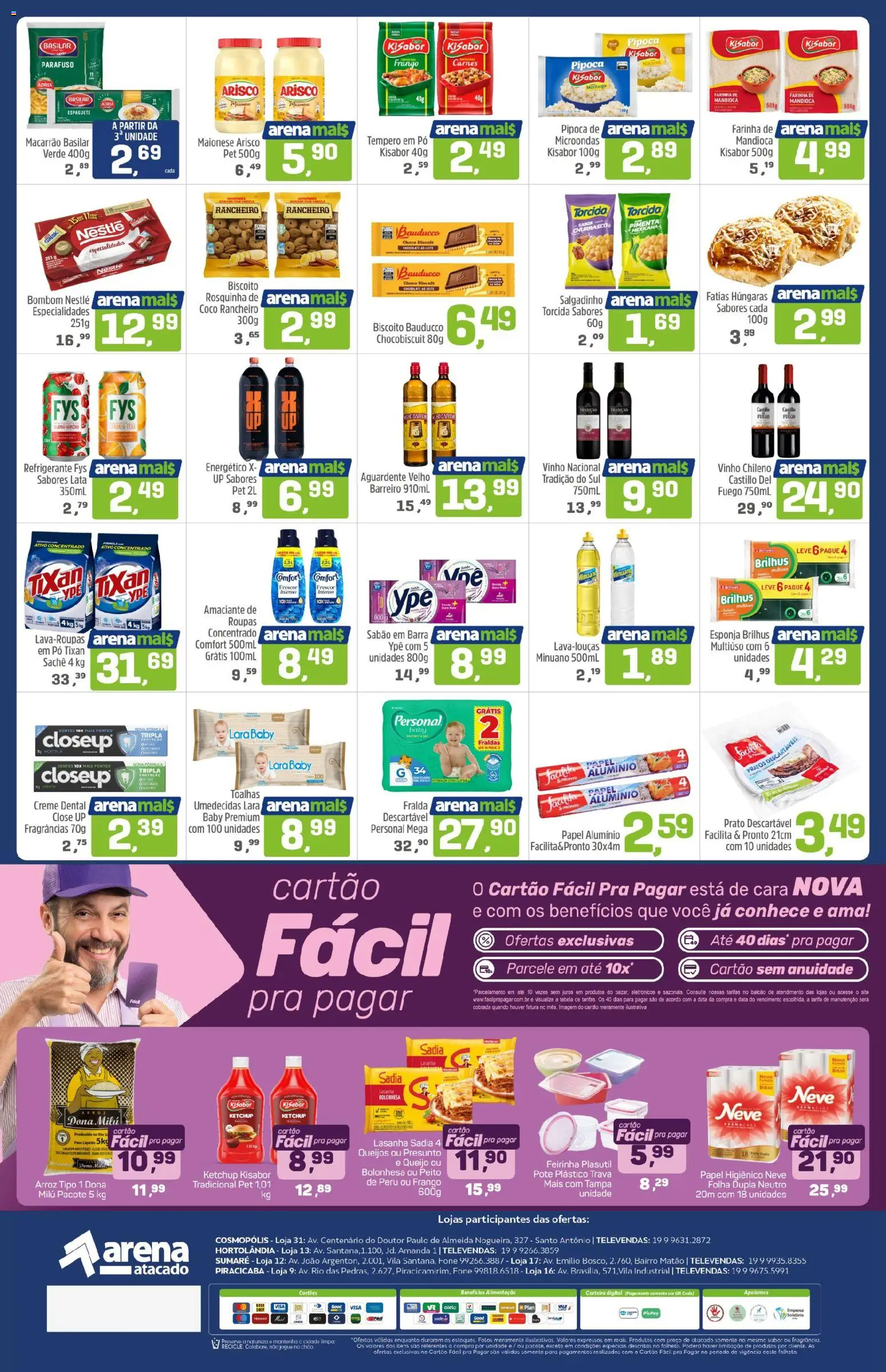 Arena Atacado Folheto - válido de 05.01.2026 | Página: 2 | Produtos: Mandioca, Leite, Lasanha, Bombom