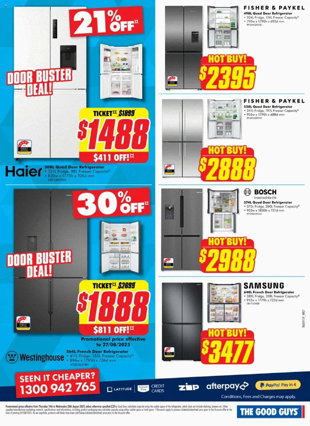 The Good Guys catalogue - valid from 13.08.2025 | Page: 3 | Products: Door, Freezer, Refrigerator