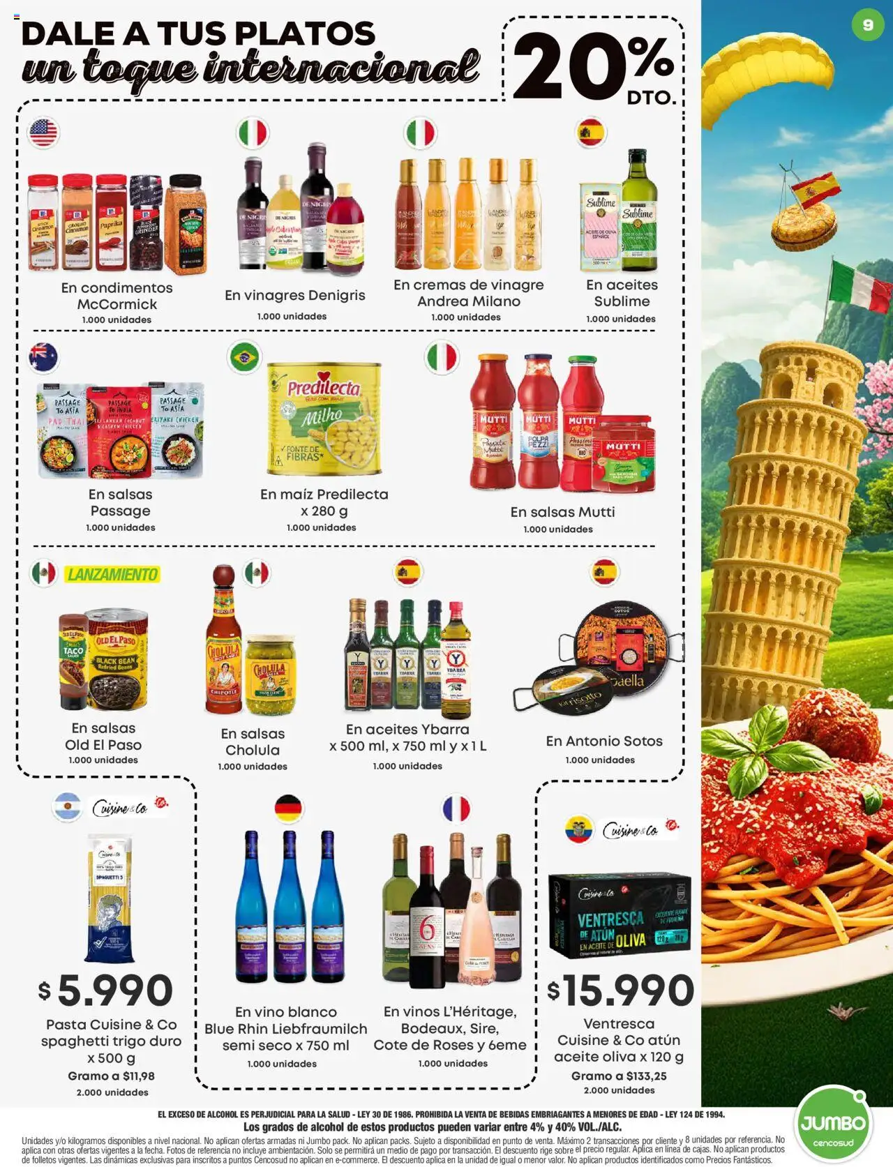 Jumbo revista - valida desde el 14.08.2025 | Página: 9 | Productos: Atún, Campera, Condimentos, Vinagre