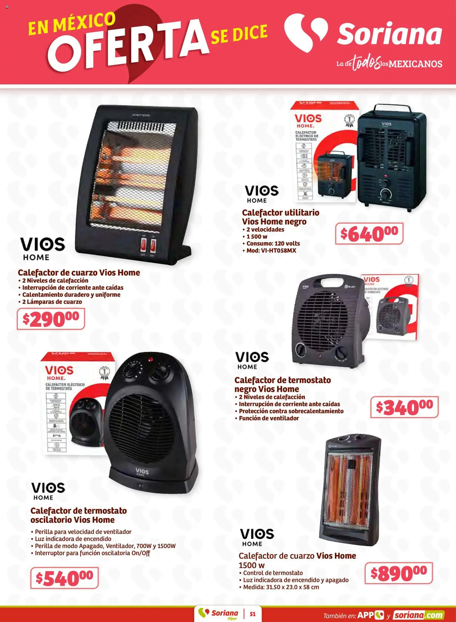 Nuevas ofertas de Soriana válidas en toda la República Mexicana desde el 12.02.2026. ¡Encuentra las mejores ofertas en Soriana - Preciazazaso Híper: Valle de México! | Página: 51 | Productos: Ventilador, Calefactor