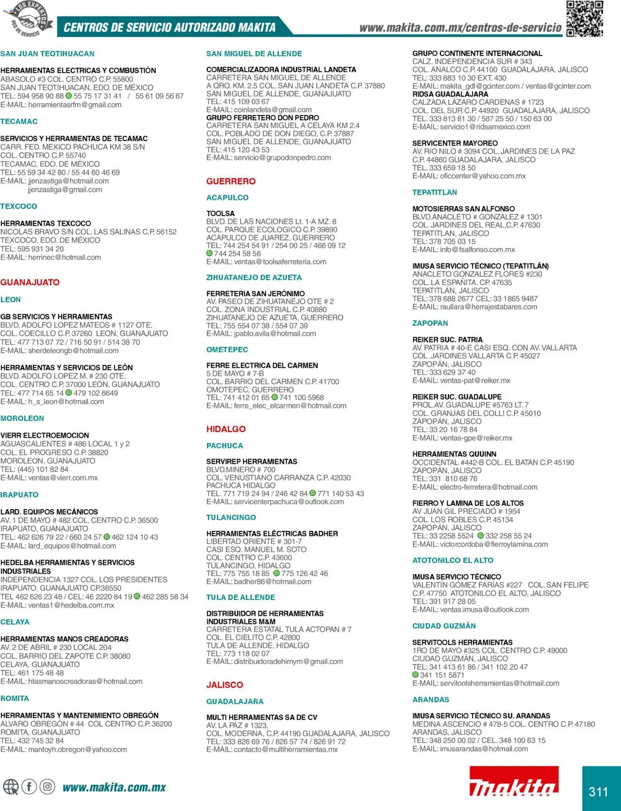Nuevas ofertas de Makita válidas en toda la República Mexicana desde el 08.07.2024. ¡Encuentra las mejores ofertas en Makita catálogo Accesorios! | Página: 311 | Productos: Col