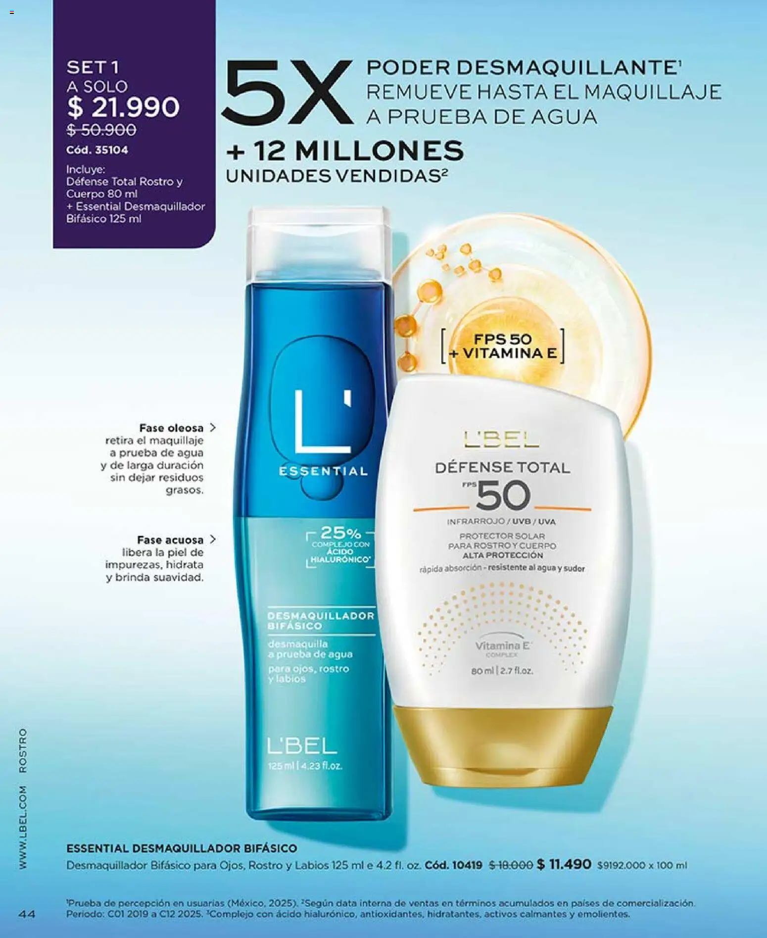 Catálogo L'Bel Campaña 7 │ válido desde el 18.04.2026 | Página: 44 | Productos: Agua, Uva, Maquillaje, Protector solar