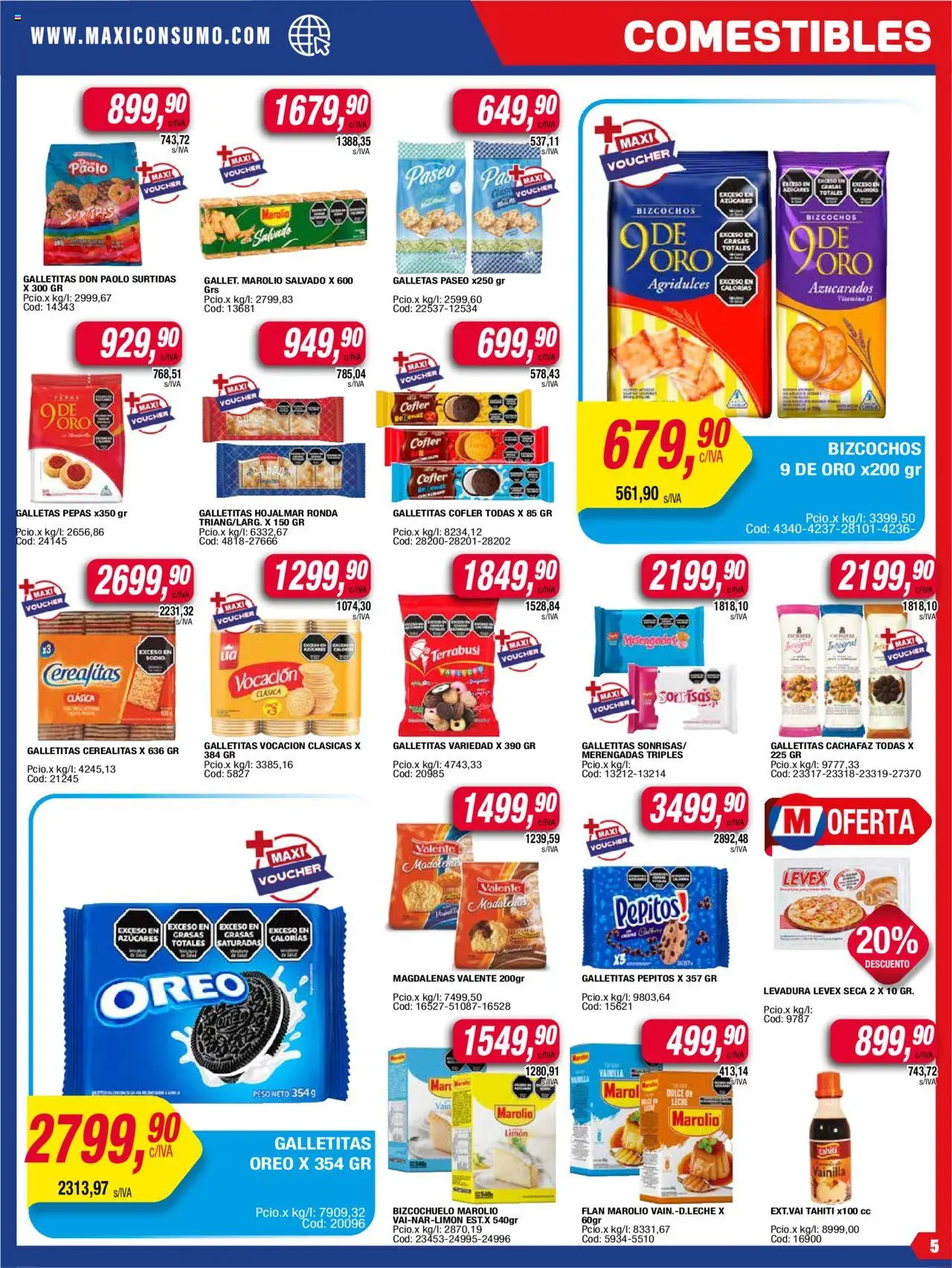 Maxiconsumo ofertas │ válido desde el 11.08.2025 | Página: 5 | Productos: Peso, Limón, Bizcochos, Galletas