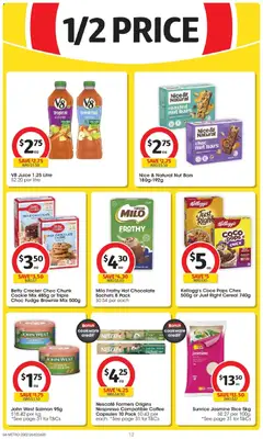 Preview of Coles Catalogue SA - valid from 25.02.2026 | Page: 12 | Products: Milk, Cereal, Olive oil, Salmon