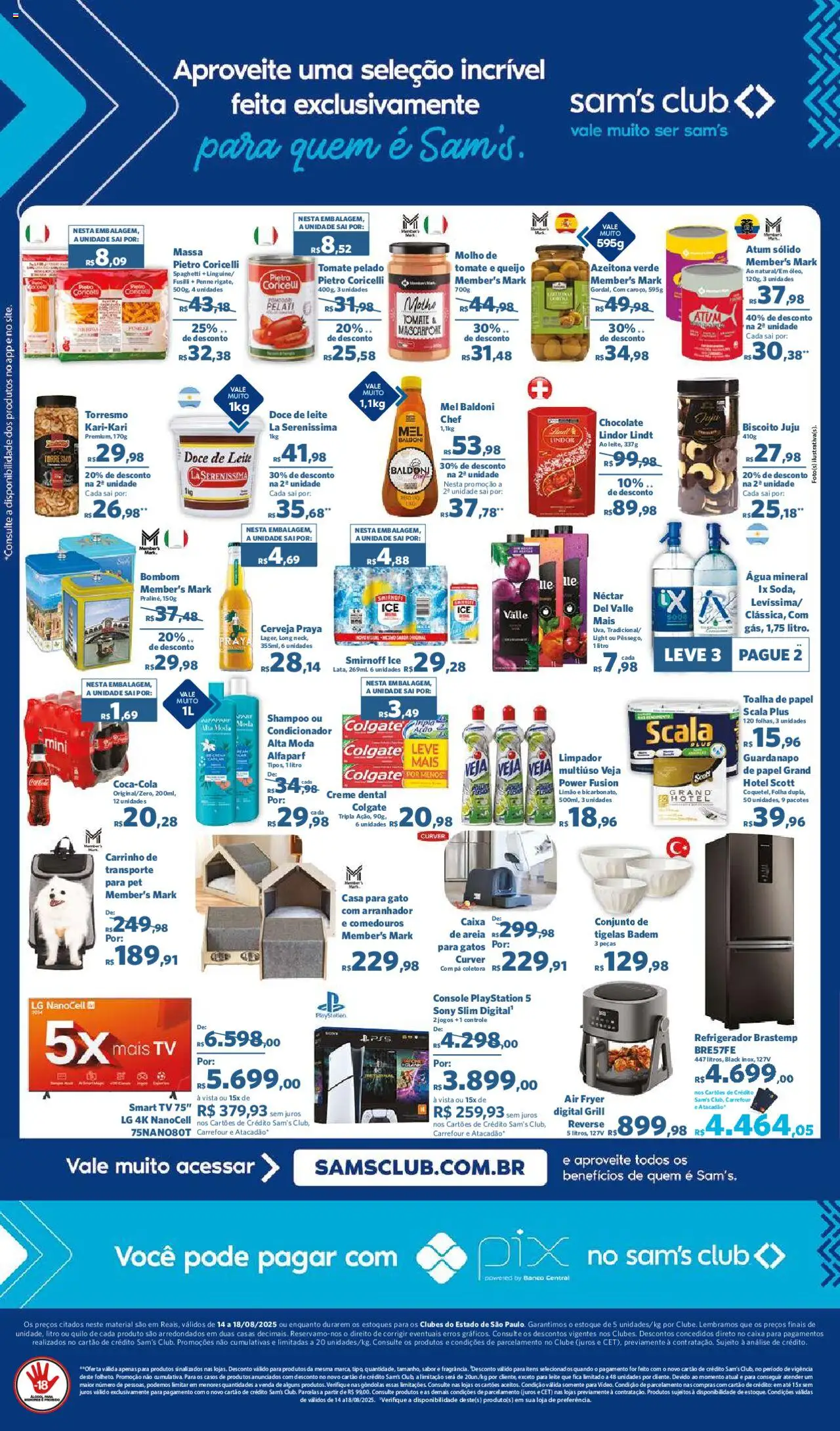 Sam's Club Folheto - válido de 14.08.2025 | Página: 2 | Produtos: Tv, Água mineral, Creme dental, Jogos
