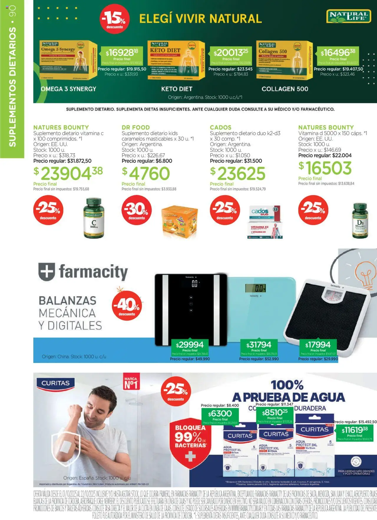 Farmacity catálogo │ válido desde el 01.10.2025 | Página: 90 | Productos: Suplemento dietario, Agua