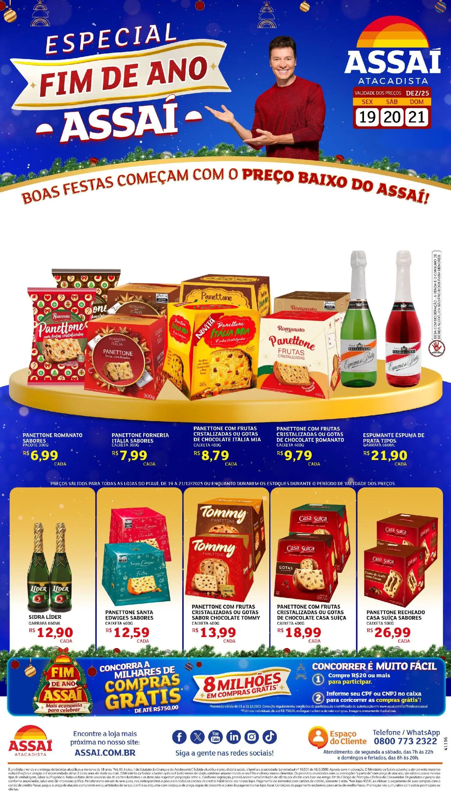 Assaí Atacadista Folheto - válido de 19.12.2025 | Página: 1 | Produtos: Panettone Itália Mia, Creme, Baixo, Frutas cristalizadas