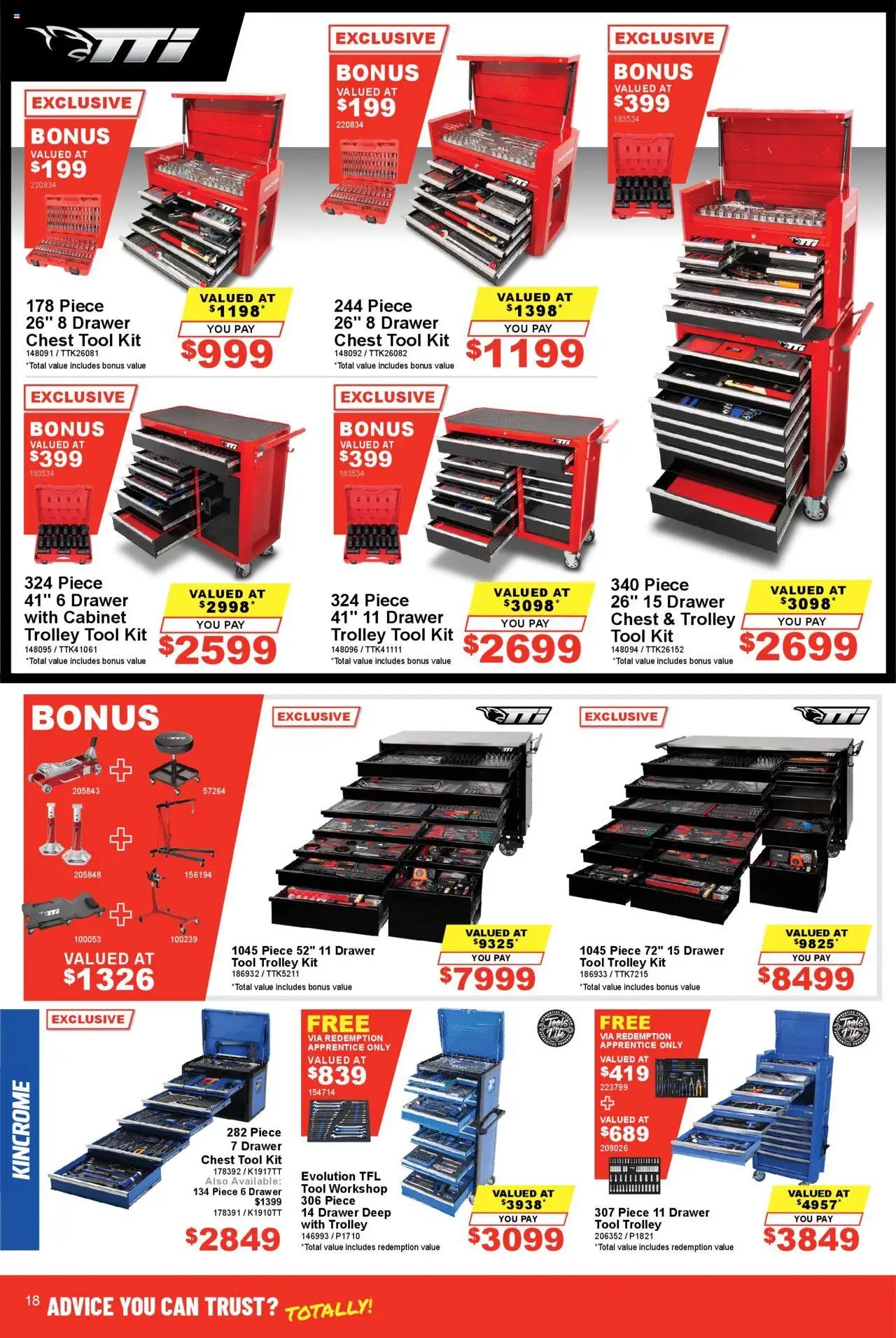 Total Tools catalogue - valid from 19.08.2025 | Page: 18 | Products: Cabinet, Drawer, Trolley