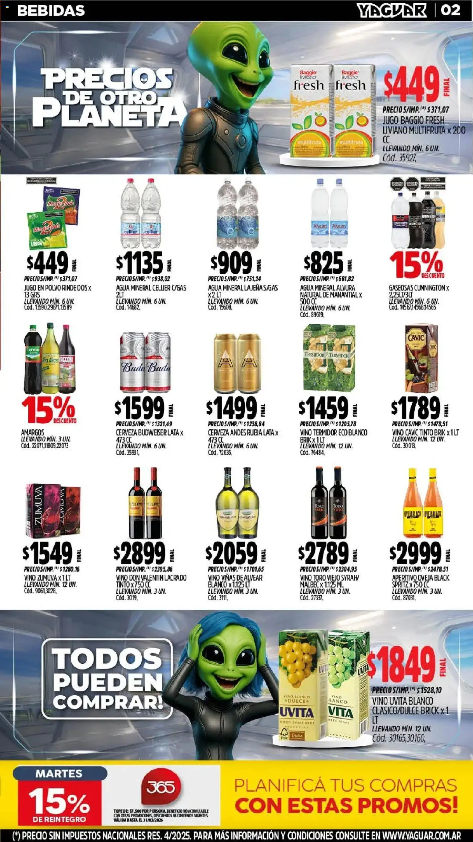 Yaguar - Oferta Semanal Neuquen │ válido desde el 02.03.2026 | Página: 2 | Productos: Polvo, Agua, Jugo, Vino