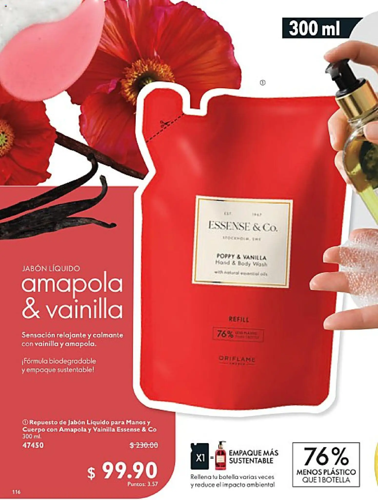 Nuevas ofertas de Oriflame válidas en toda la República Mexicana desde el 07.03.2026. ¡Encuentra las mejores ofertas en Oriflame campaña 4 2026! | Página: 116 | Productos: Jabón líquido, Botella, Body, Jabón