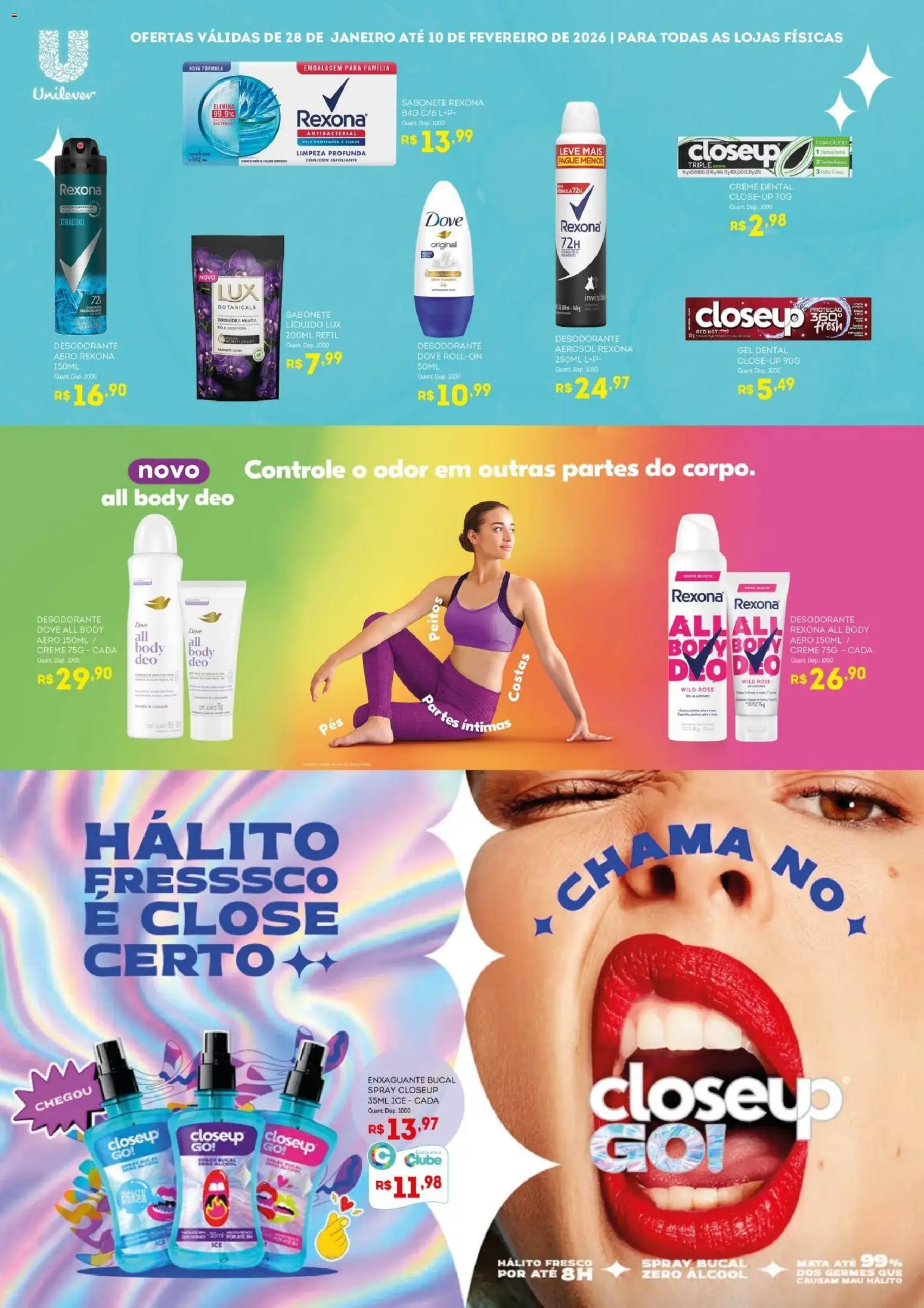 Bistek Supermercados Folheto - válido de 28.01.2026 | Página: 2 | Produtos: Desodorante, Sabonete, Rexona, Dove