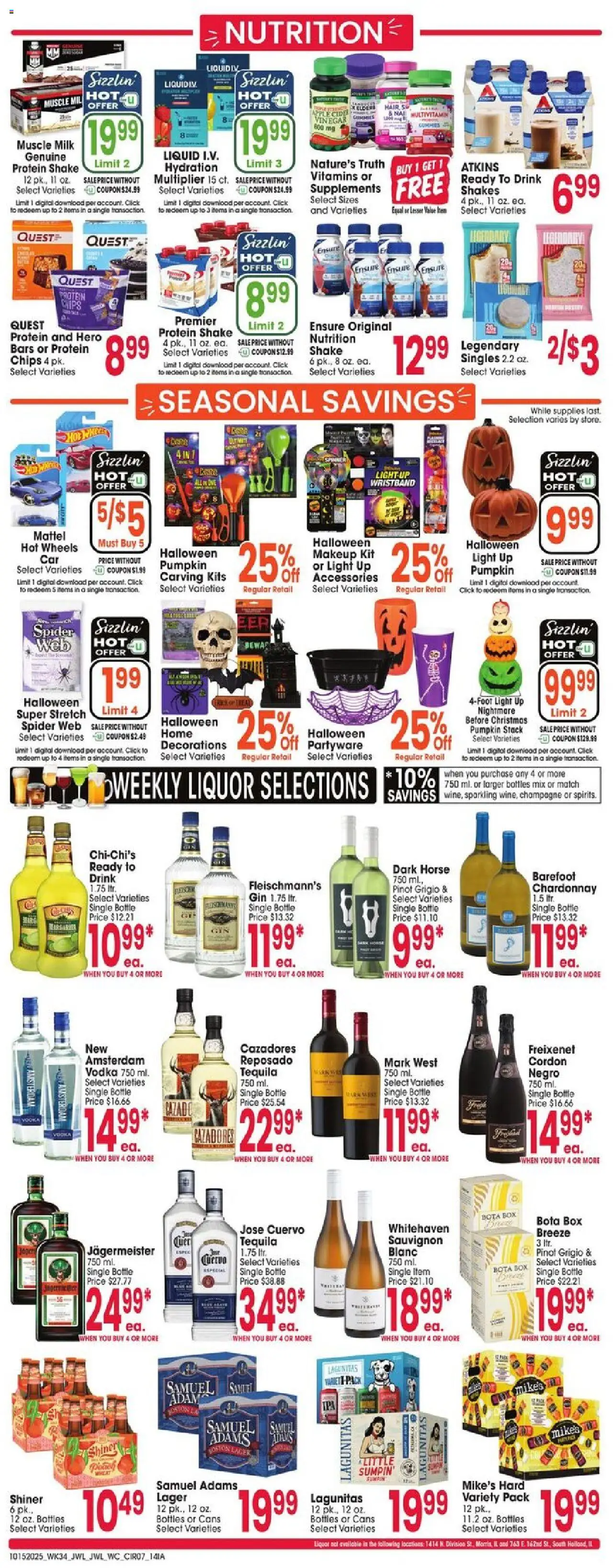Jewel Osco Weekly Ad - IA - valid from 15.10.2025 | Page: 7 | Products: Vinegar, Milk, Gin, Pumpkin