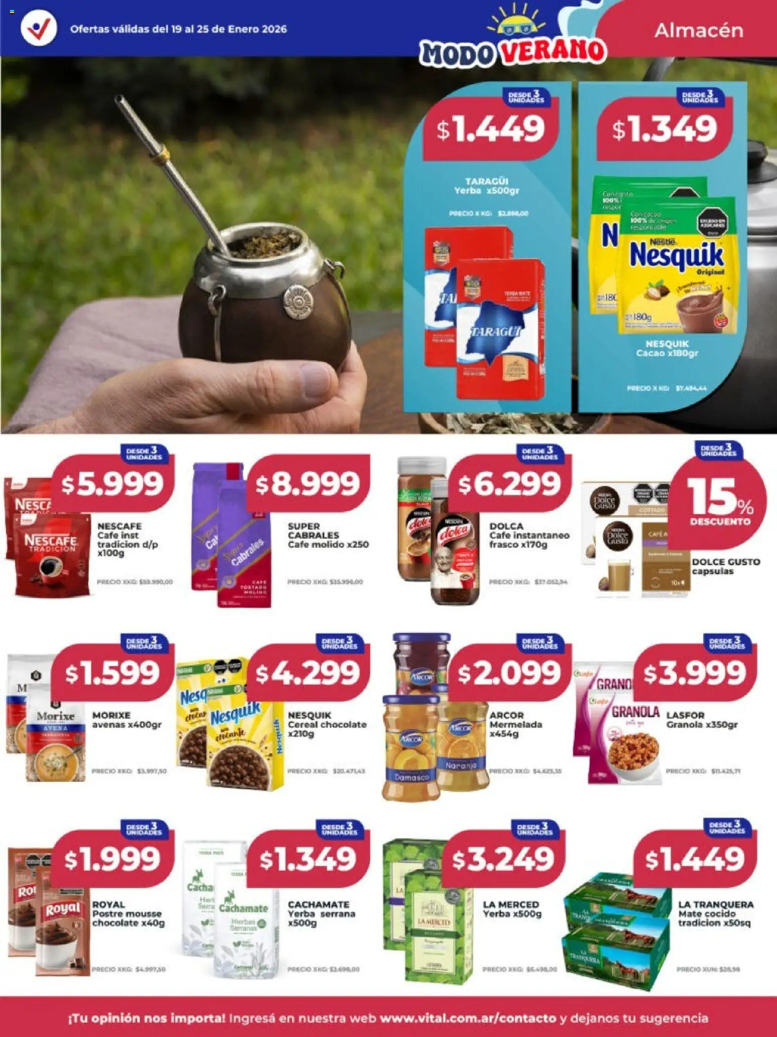 Vital - Ofertas - Salta │ válido desde el 19.01.2026 | Página: 11 | Productos: Avena, Café, Chocolate, Mermelada