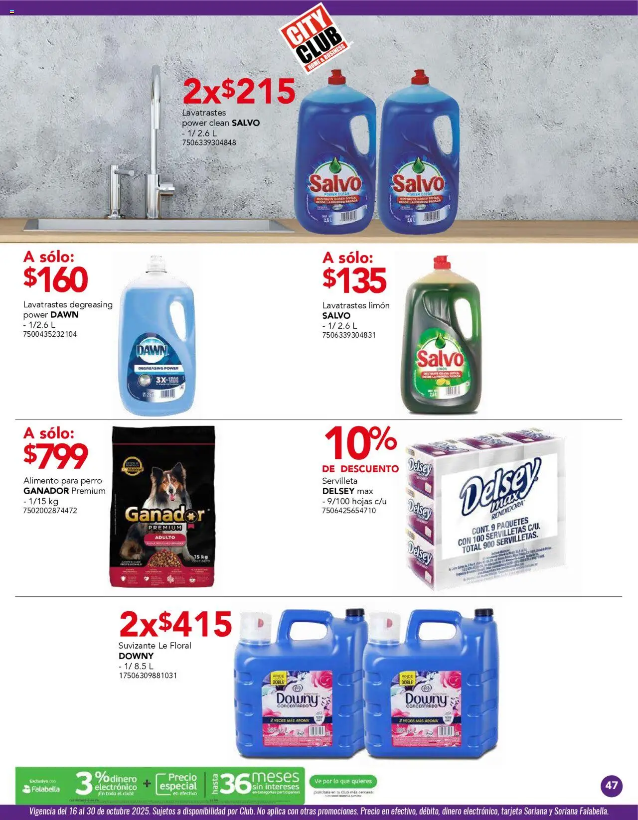 Nuevas ofertas de City Club válidas en toda la República Mexicana desde el 01.10.2025. ¡Encuentra las mejores ofertas en City Club - Catálogo! | Página: 45 | Productos: Limón, Servilletas