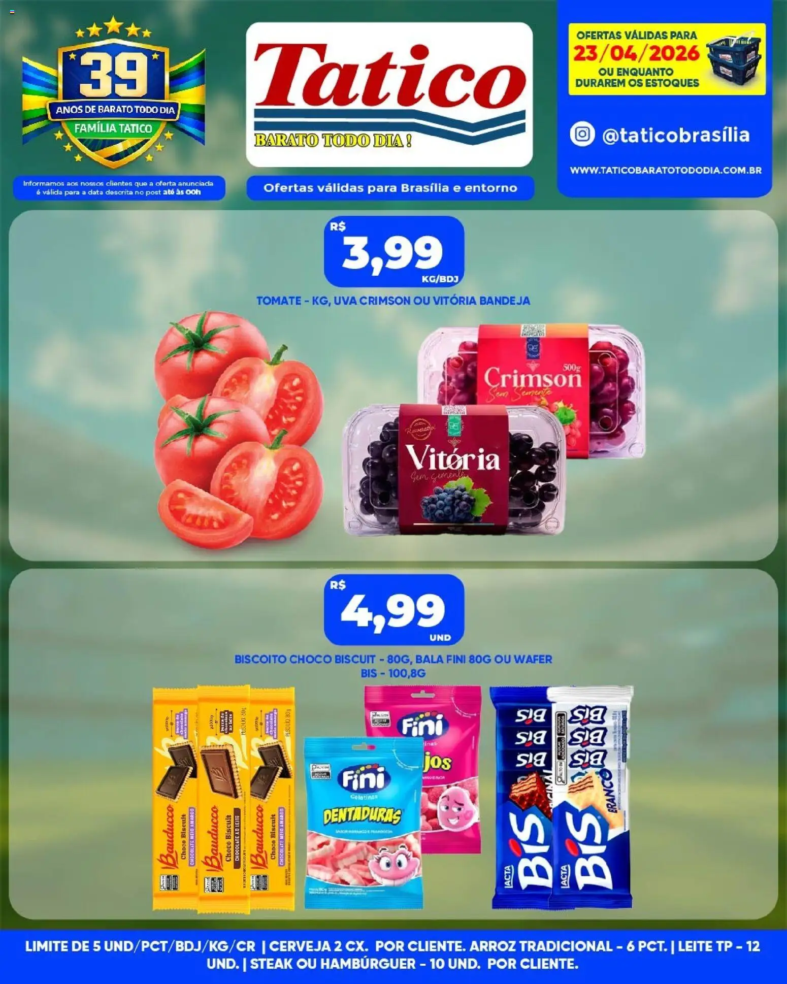 Tatico Folheto - válido de 24.04.2026 | Página: 30 | Produtos: Biscoito, Leite, Arroz, Hambúrguer