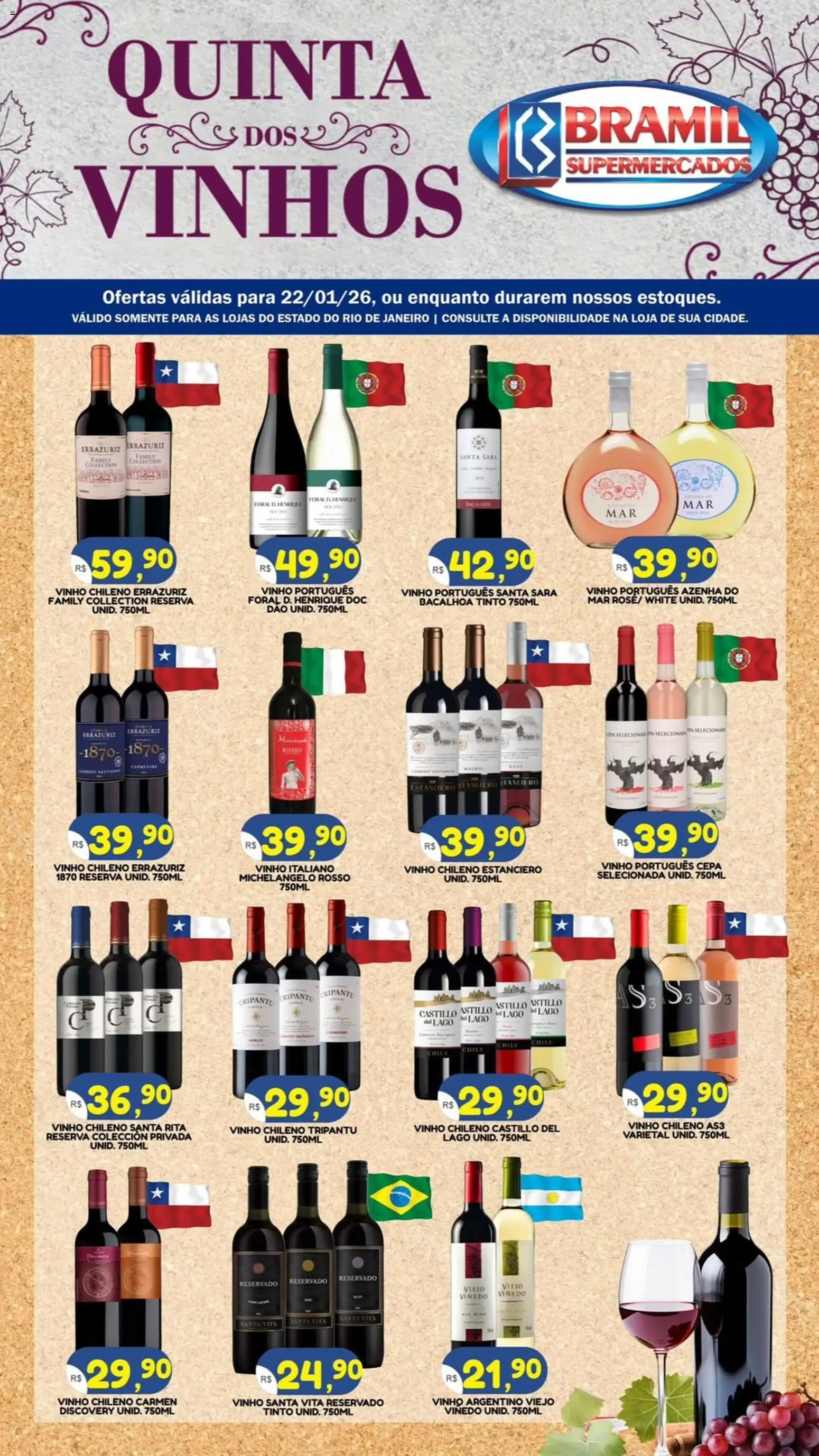 Bramil Supermercados Folheto - válido de 22.01.2026 | Página: 1 | Produtos: Vinho