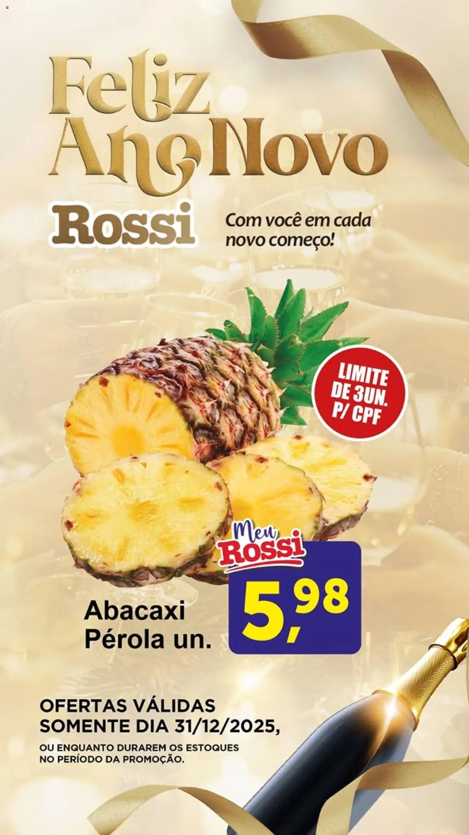 Rossi Supermercados Folheto - válido de 31.12.2025 | Página: 1 | Produtos: Abacaxi