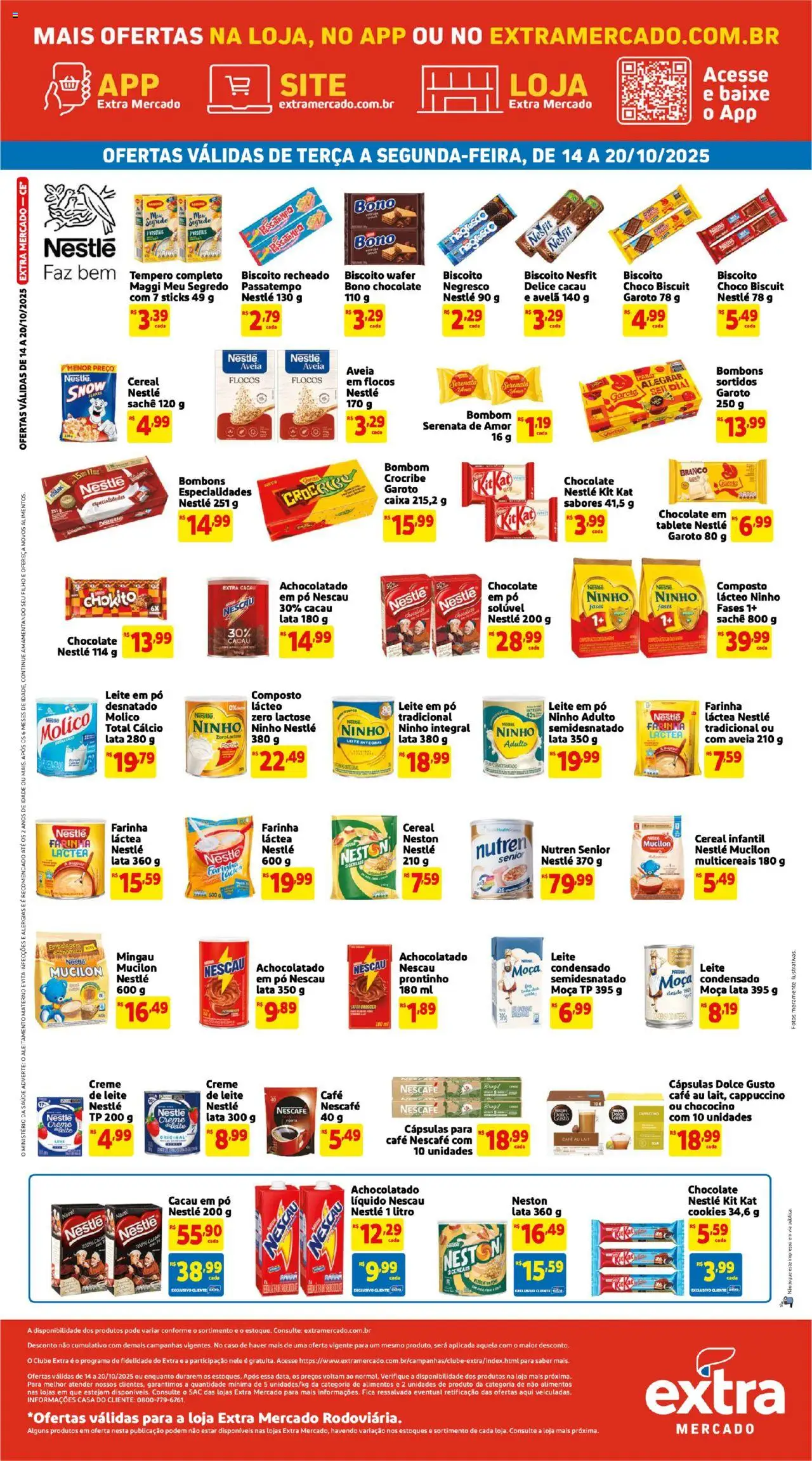 Extra Folheto - válido de 14.10.2025 | Página: 4 | Produtos: Pó, Farinha láctea, Mingau, Kit Kat