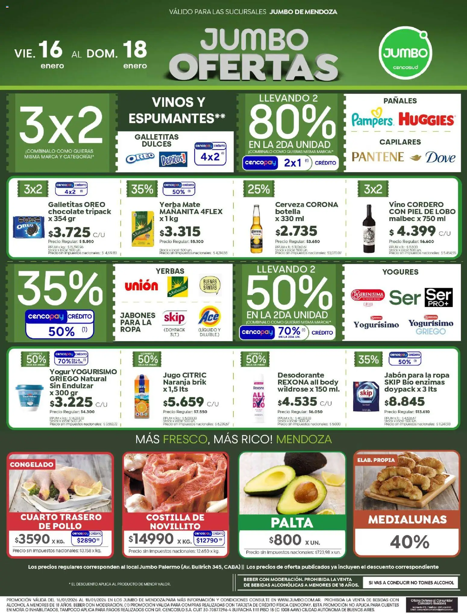 Jumbo - Ofertas | Mendoza │ válido desde el 16.01.2026 | Página: 1 | Productos: Pollo, Ropa, Yogur, Pañales