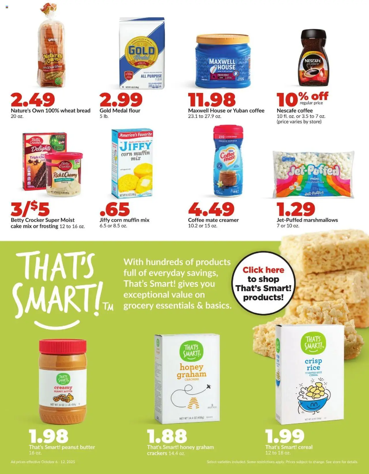 HyVee Weekly Ad - valid from 06.10.2025 | Page: 18 | Products: Butter, Cheese, Bread, Cream