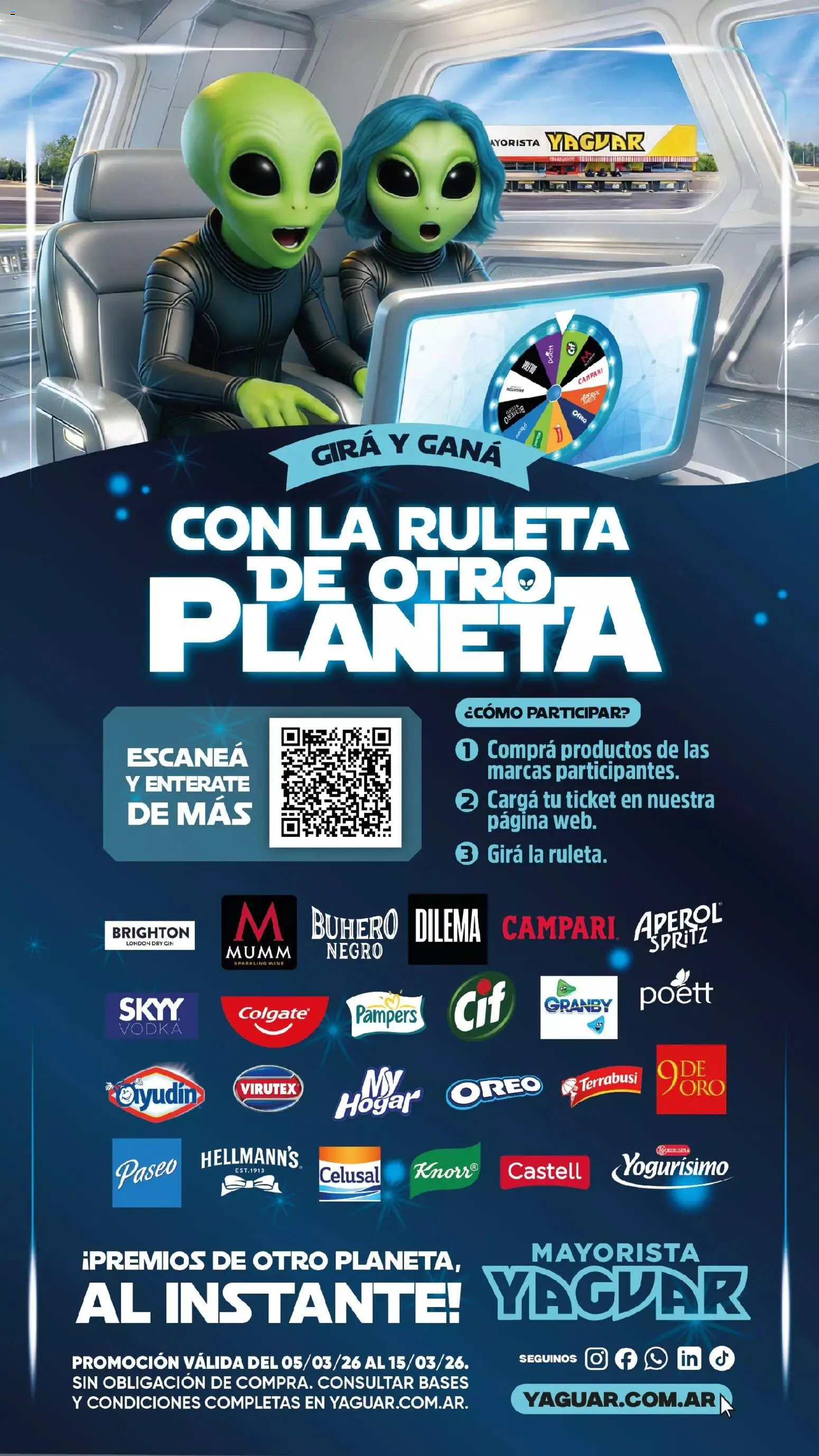 Yaguar - Participá y Girá  │ válido desde el 05.03.2026 | Página: 1 | Productos: Vodka, Gin