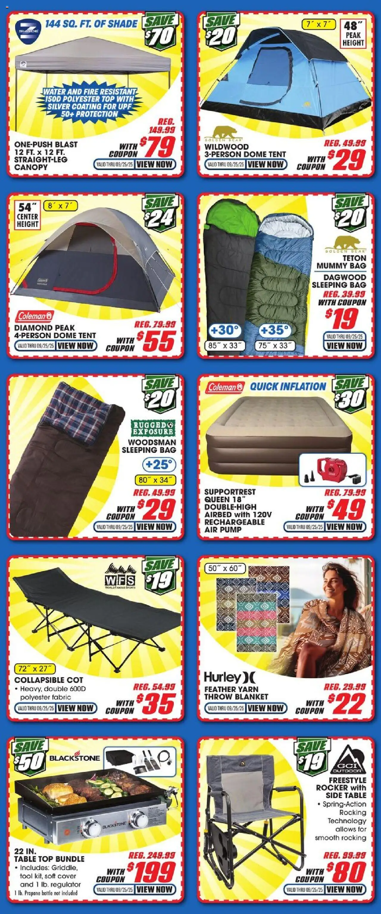 Big 5 Sporting Goods Weekly Ad - valid from 19.09.2025 | Page: 5 | Products: Table, Pump, Tent, Bag