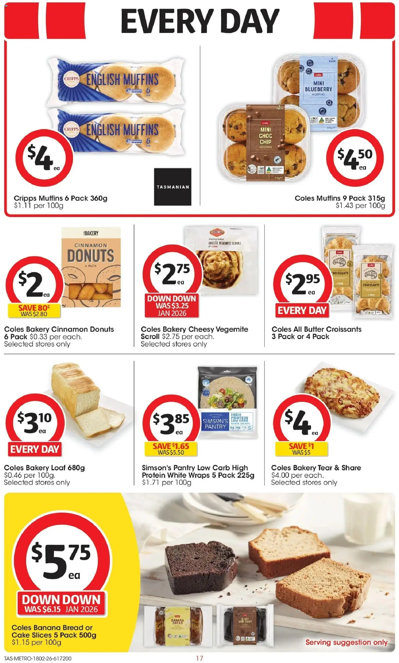 Coles catalogue - valid from 18.02.2026 | Page: 17 | Products: Butter, Donuts, Vegemite, Bakery