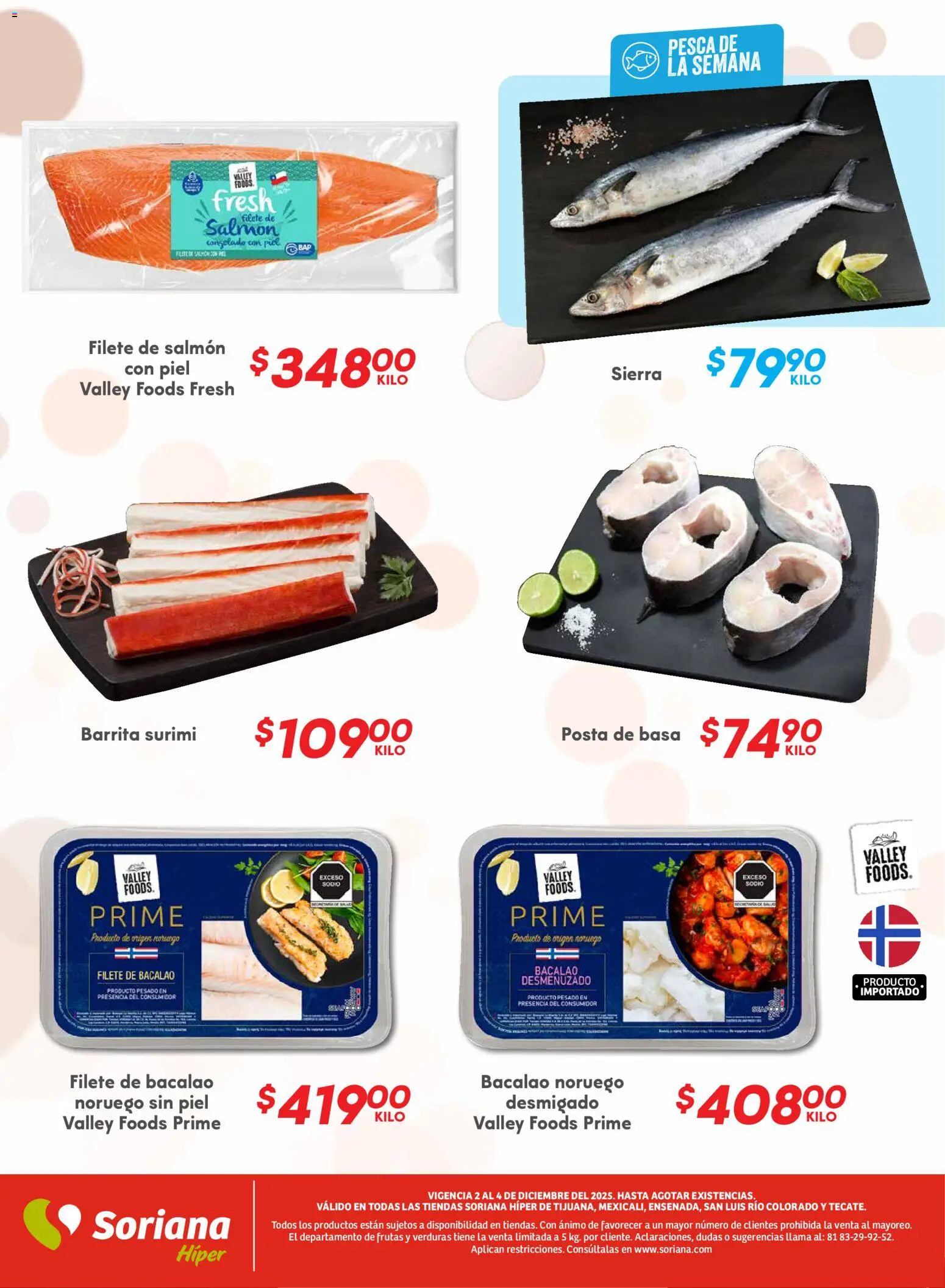 Nuevas ofertas de Soriana válidas en toda la República Mexicana desde el 02.12.2025. ¡Encuentra las mejores ofertas en Soriana - Martes y Miércoles del Campo Híper: Tijuana, Mexicali, Ensenada, San Luis Río Colorado y Tecate! | Página: 5 | Productos: Sierra