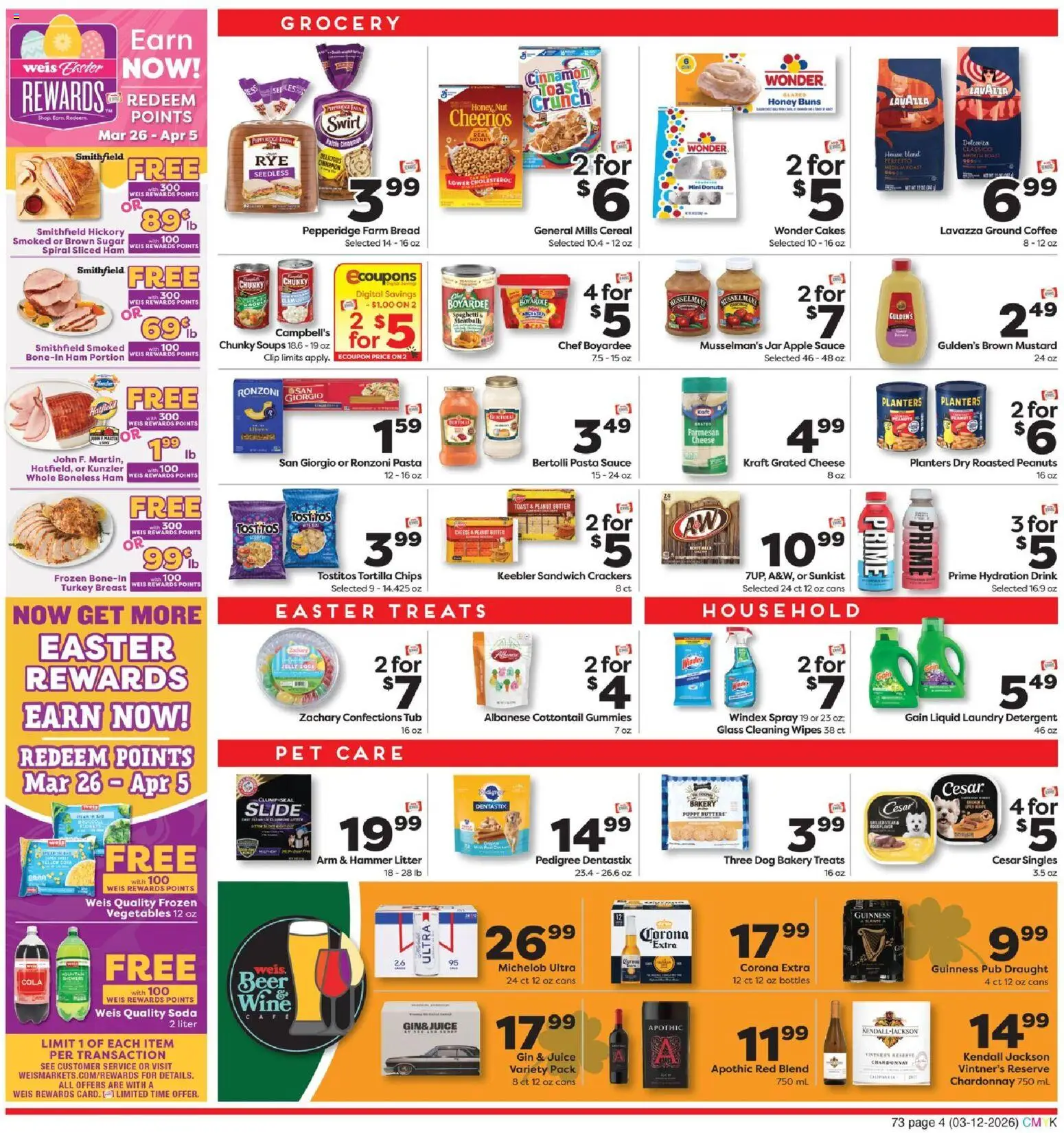 Weis Weekly Circular - VA - valid from 12.03.2026 | Page: 4 | Products: Clip, Butter, Wine, Gin