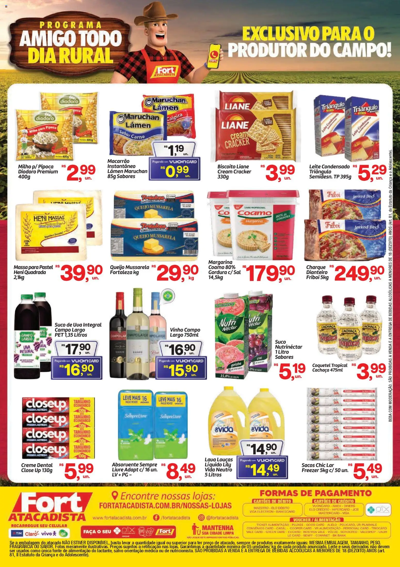 Fort Atacadista Folheto - válido de 19.01.2026 | Página: 2 | Produtos: Massa, Cream cracker, Mussarela, Pipoca