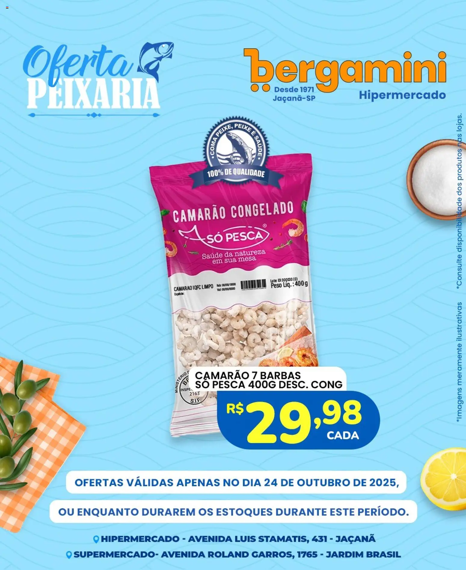 Supermercado Bergamini Folheto - válido de 24.10.2025 | Página: 5 | Produtos: Mesa, Camarão