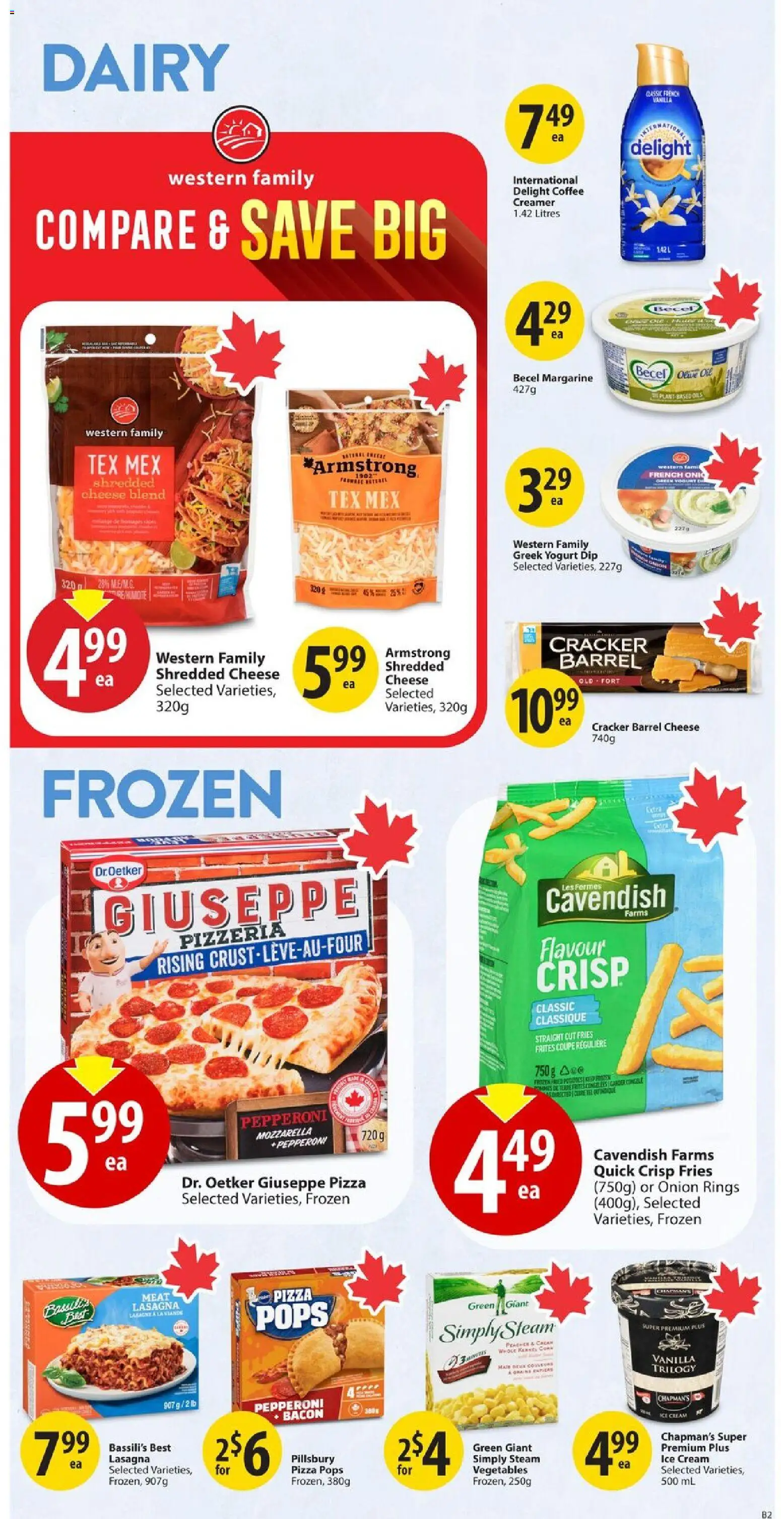Save on foods flyer valid from 30.10.2025 | Page: 19 | Products: Cream, Ice cream, Cheese, Pizza