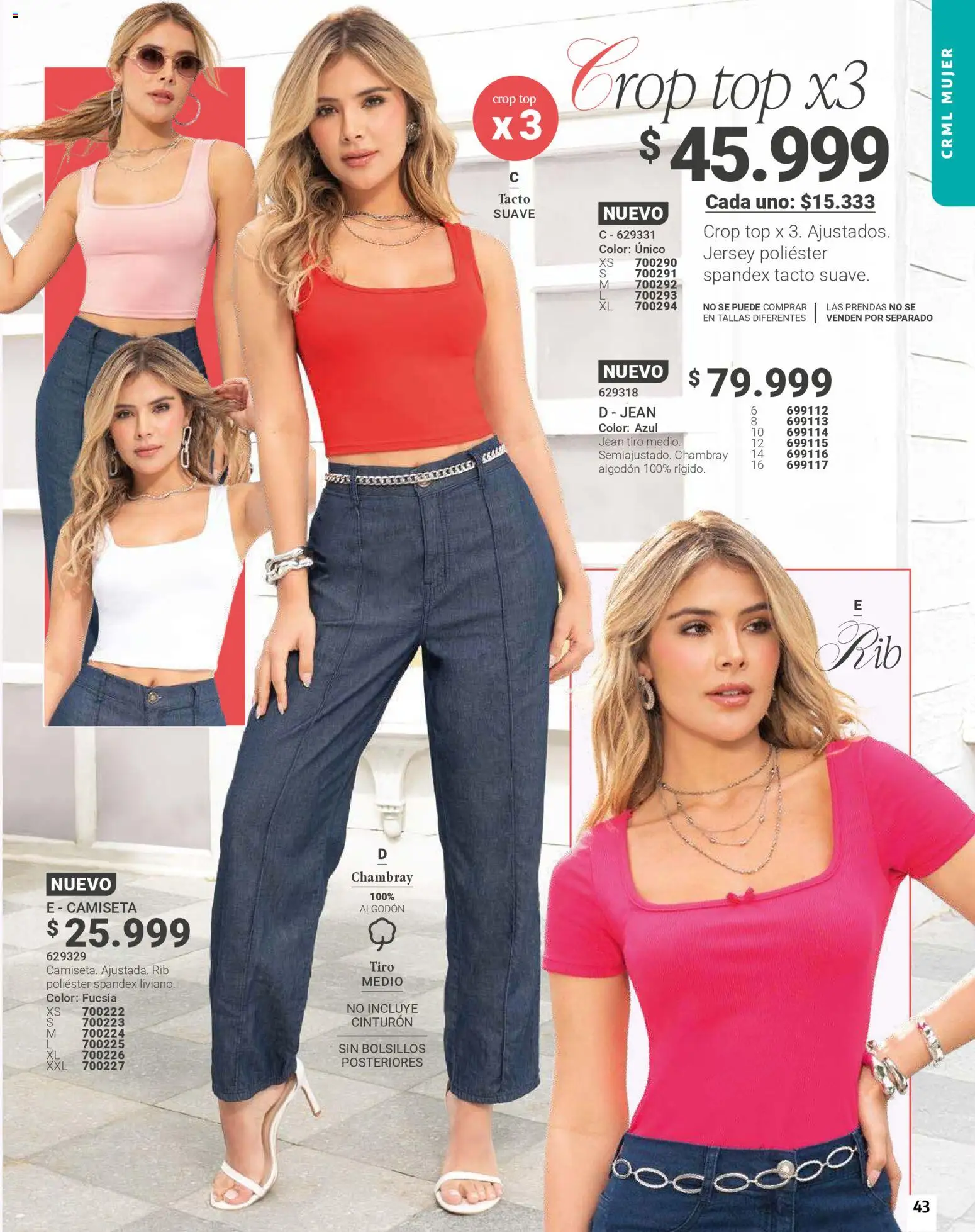 Carmel revista - valida desde el 01.03.2026 | Página: 43 | Productos: Algodón, Jean, Camiseta, Top